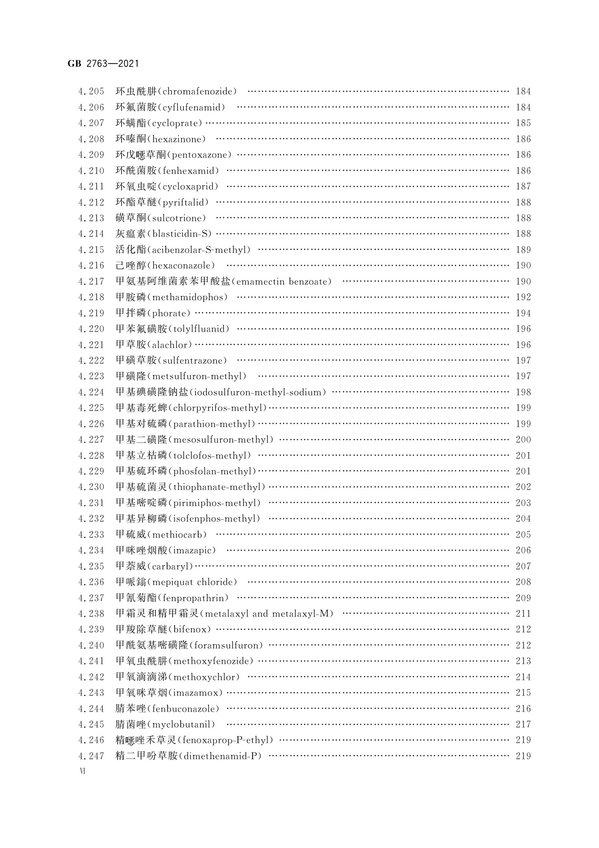 GB 2763-2021 食品安全国家标准　食品中农药最大残留限量