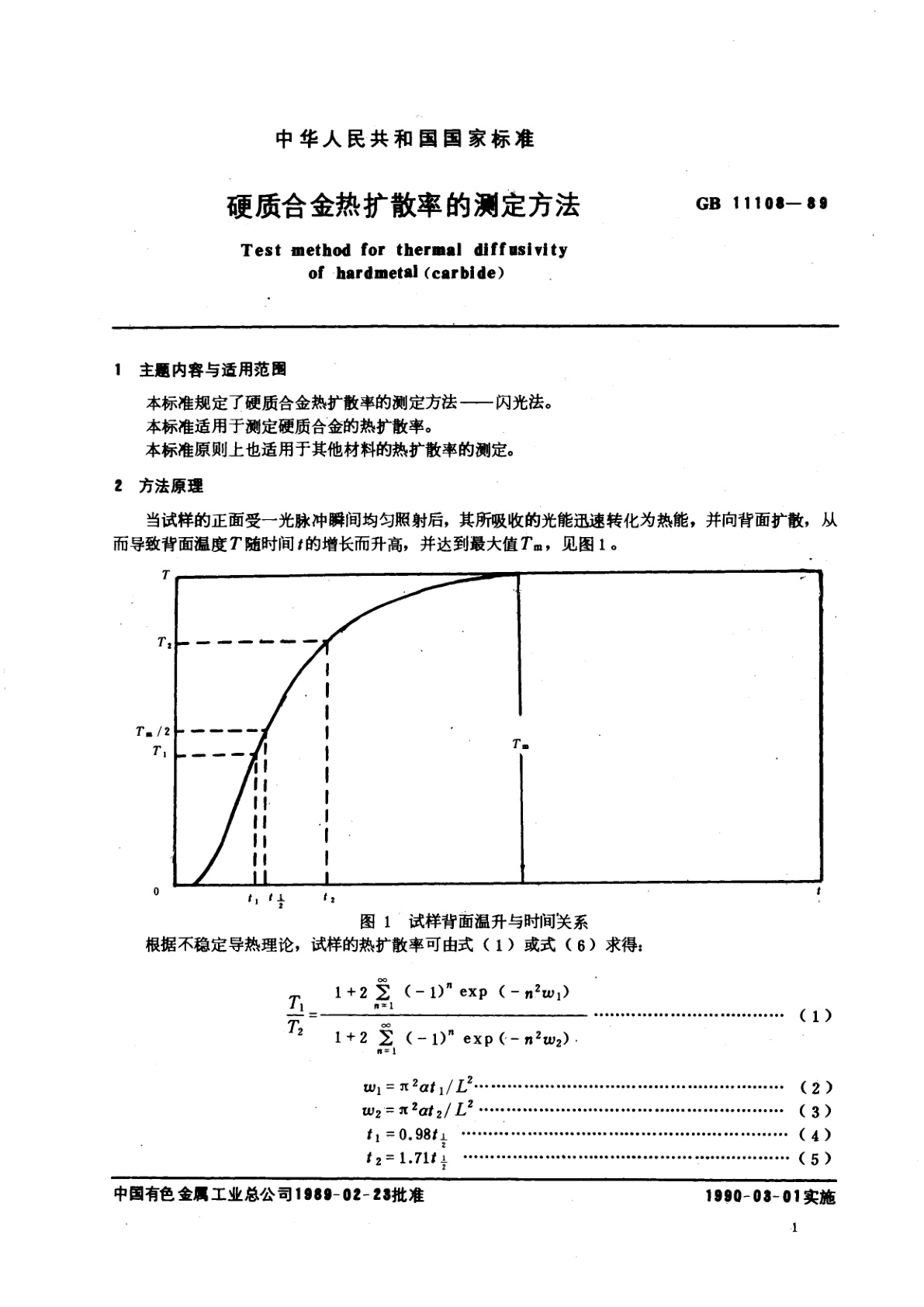 GB/T 11108-1989 硬质合金热扩散率的测定方法