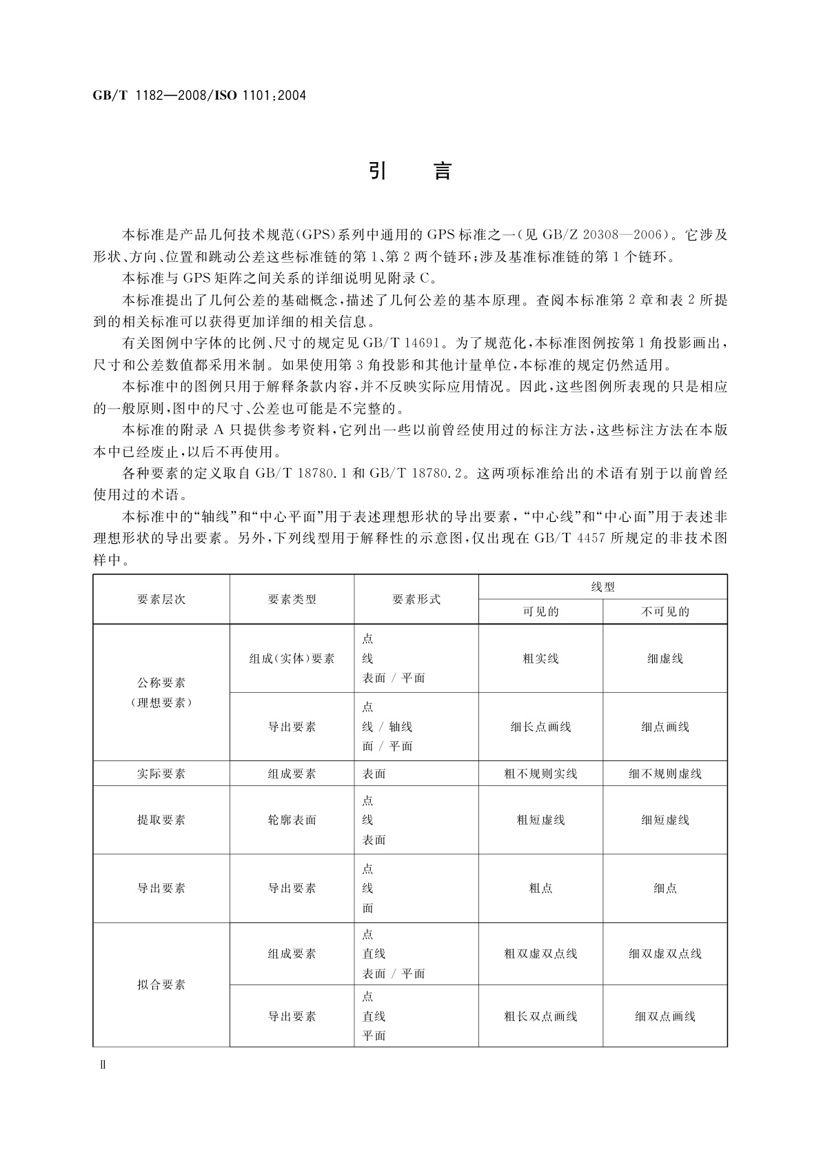 GB/T 1182-2008 产品几何技术规范(GPS)　几何公差　形状、方向、位置和跳动公差标注