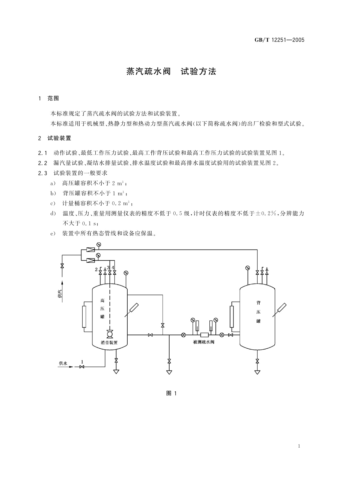 GB/T 12251-2005 蒸汽疏水阀　试验方法