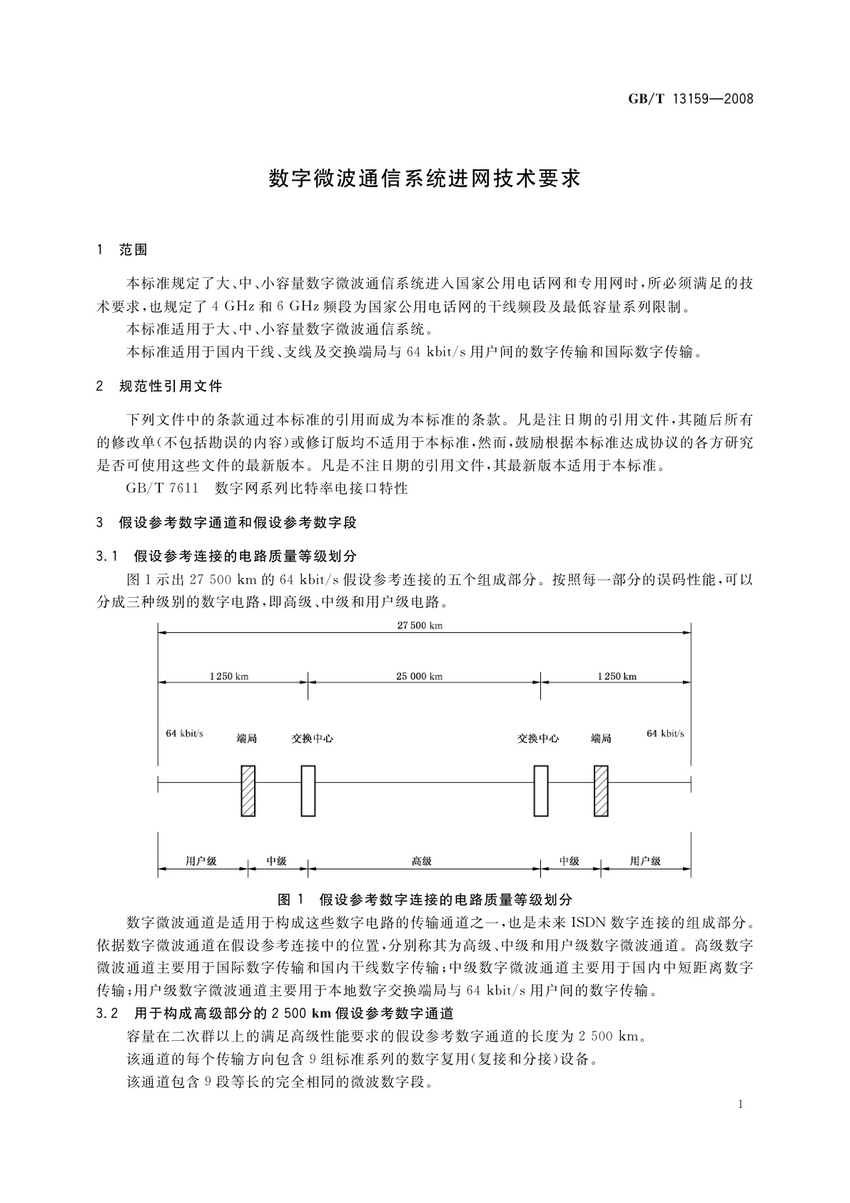 GB/T 13159-2008 数字微波通信系统进网技术要求