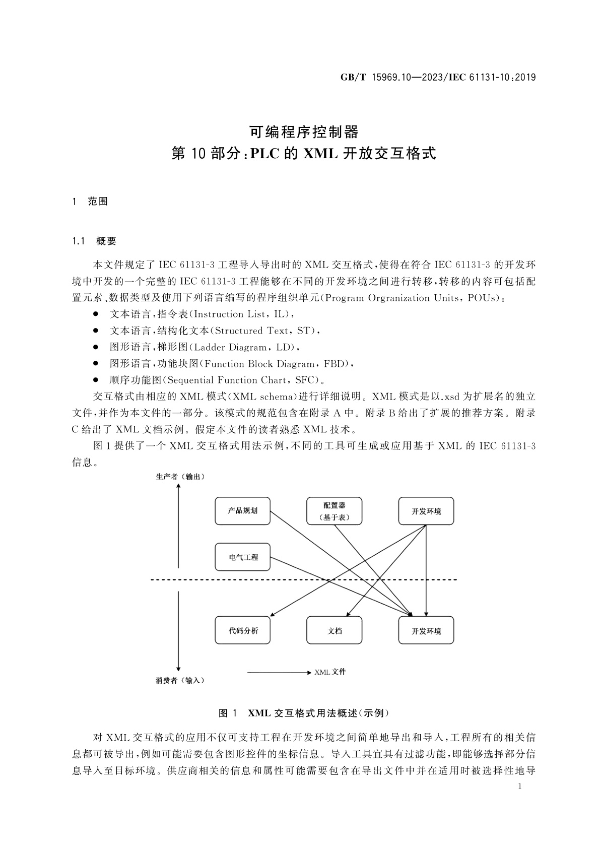 GB/T 15969.10-2023 可编程序控制器　第10部分：PLC的XML开放交互格式