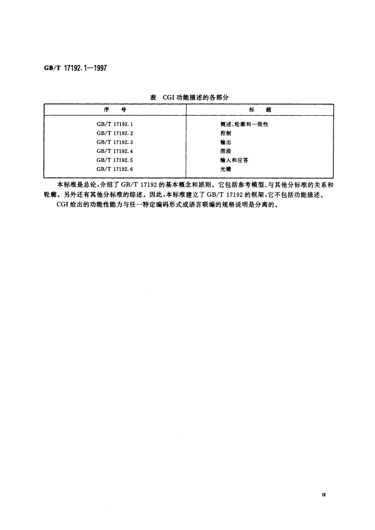 GB/T 17192.1-1997 信息技术　计算机图形与图形设备会话的接口技术(CGI)功能说明　第1部分：概述、轮廓和一致性