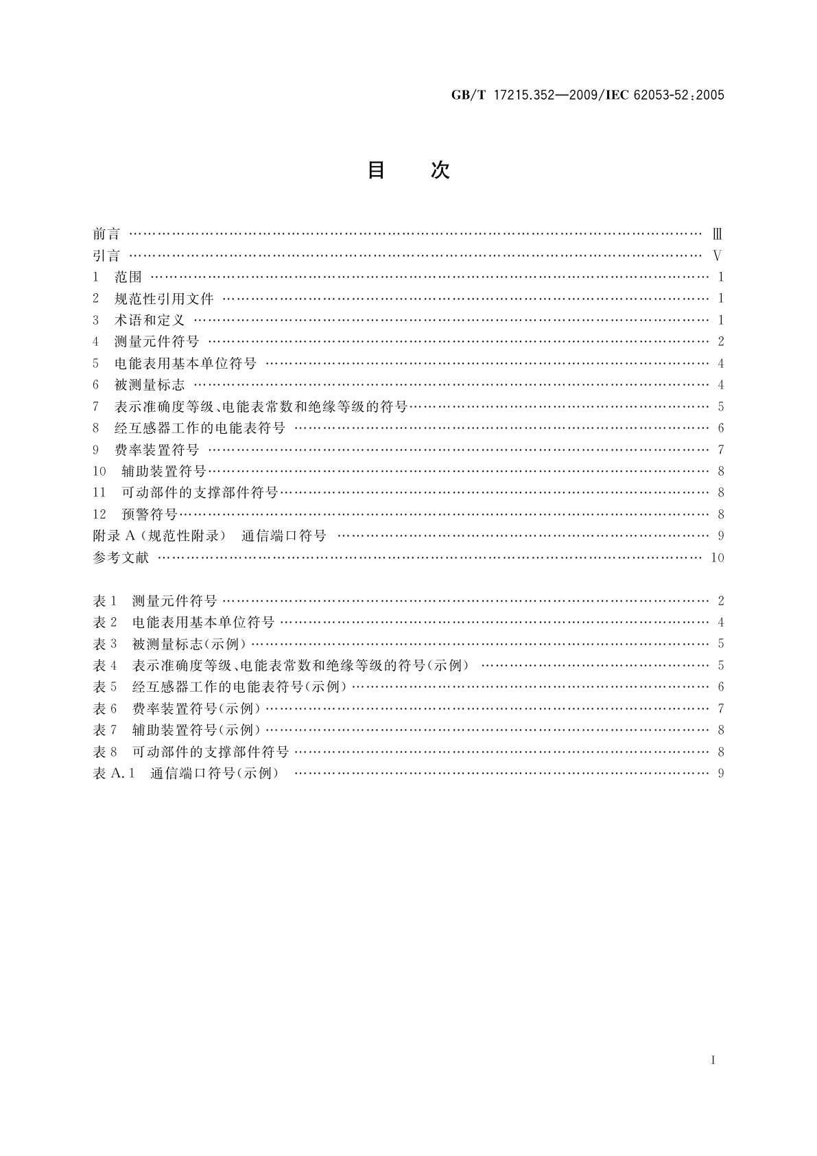 GB/T 17215.352-2009 交流电测量设备　特殊要求　第52部分：符号