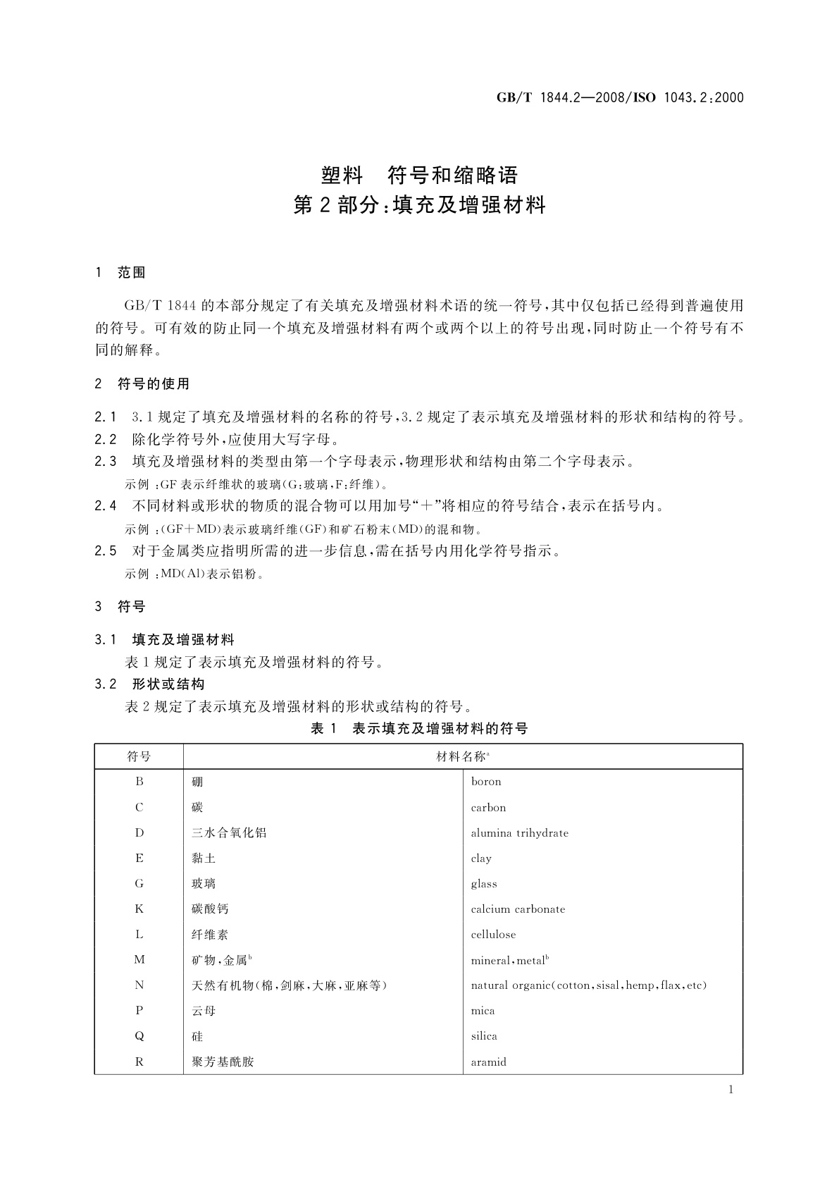 GB/T 1844.2-2008 塑料　符号和缩略语　第2部分：填充及增强材料