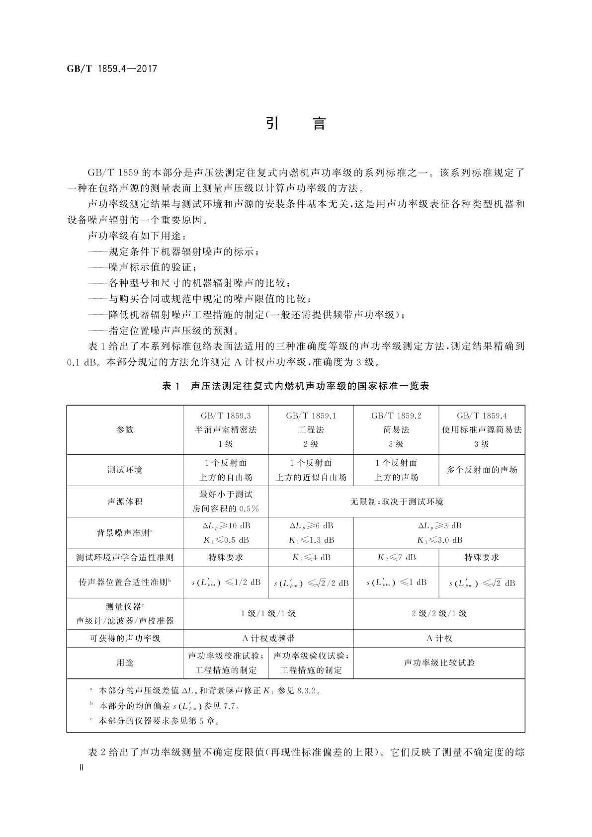 GB/T 1859.4-2017 往复式内燃机　声压法声功率级的测定　第4部分：使用标准声源简易法