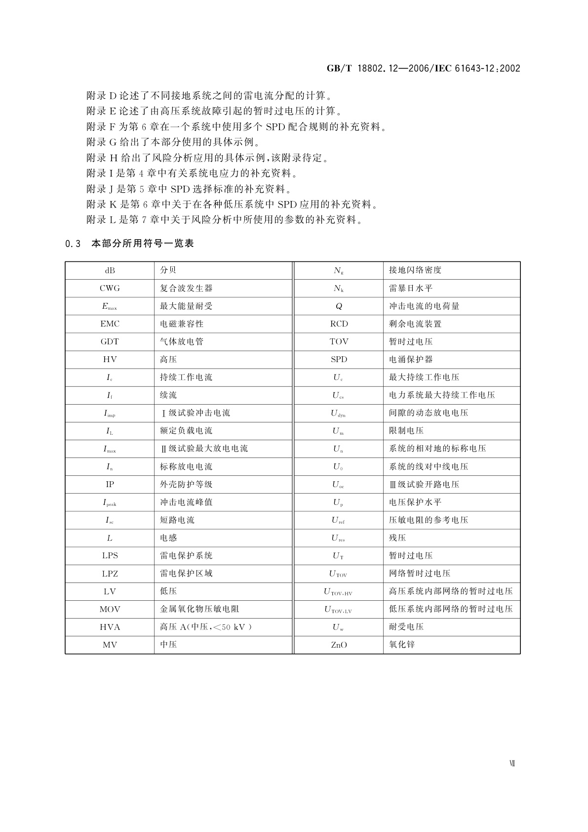 GB/T 18802.12-2006 低压配电系统的电涌保护器(SPD)　第12部分：选择和使用导则