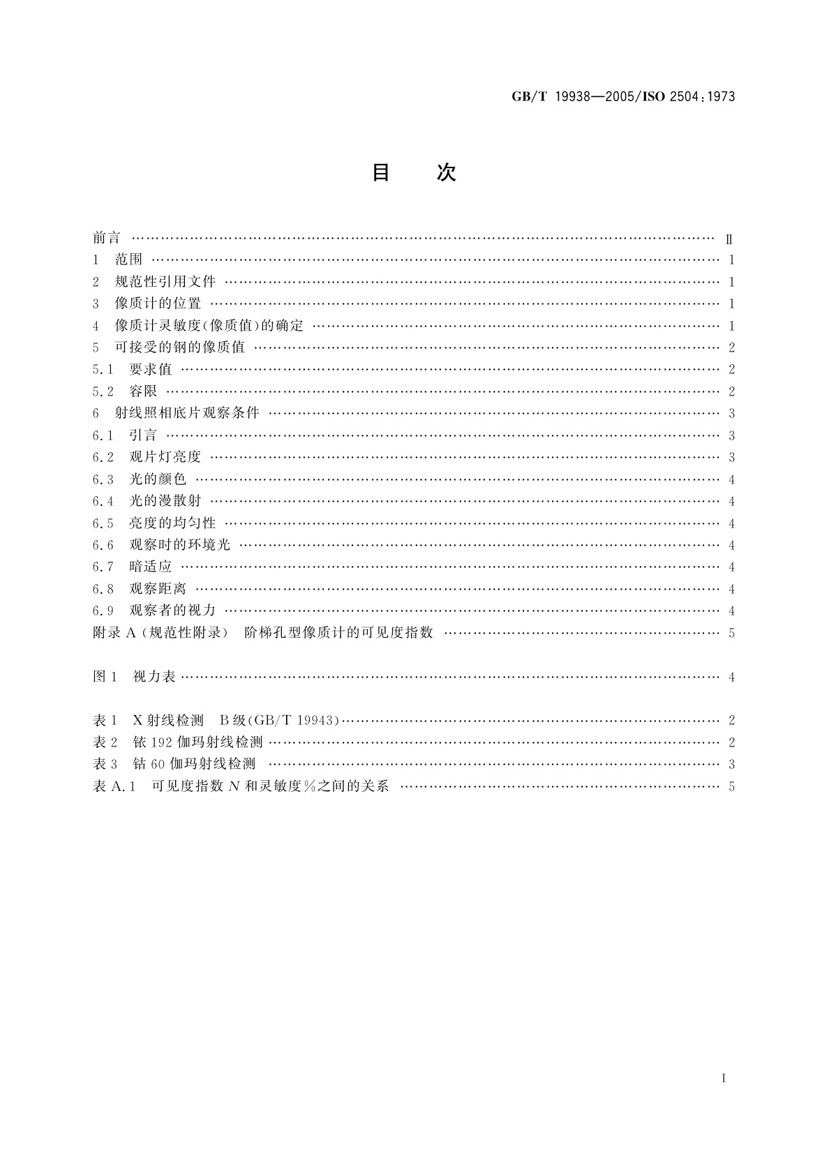 GB/T 19938-2005 无损检测　焊缝射线照相和底片观察条件　像质计推荐型式的使用