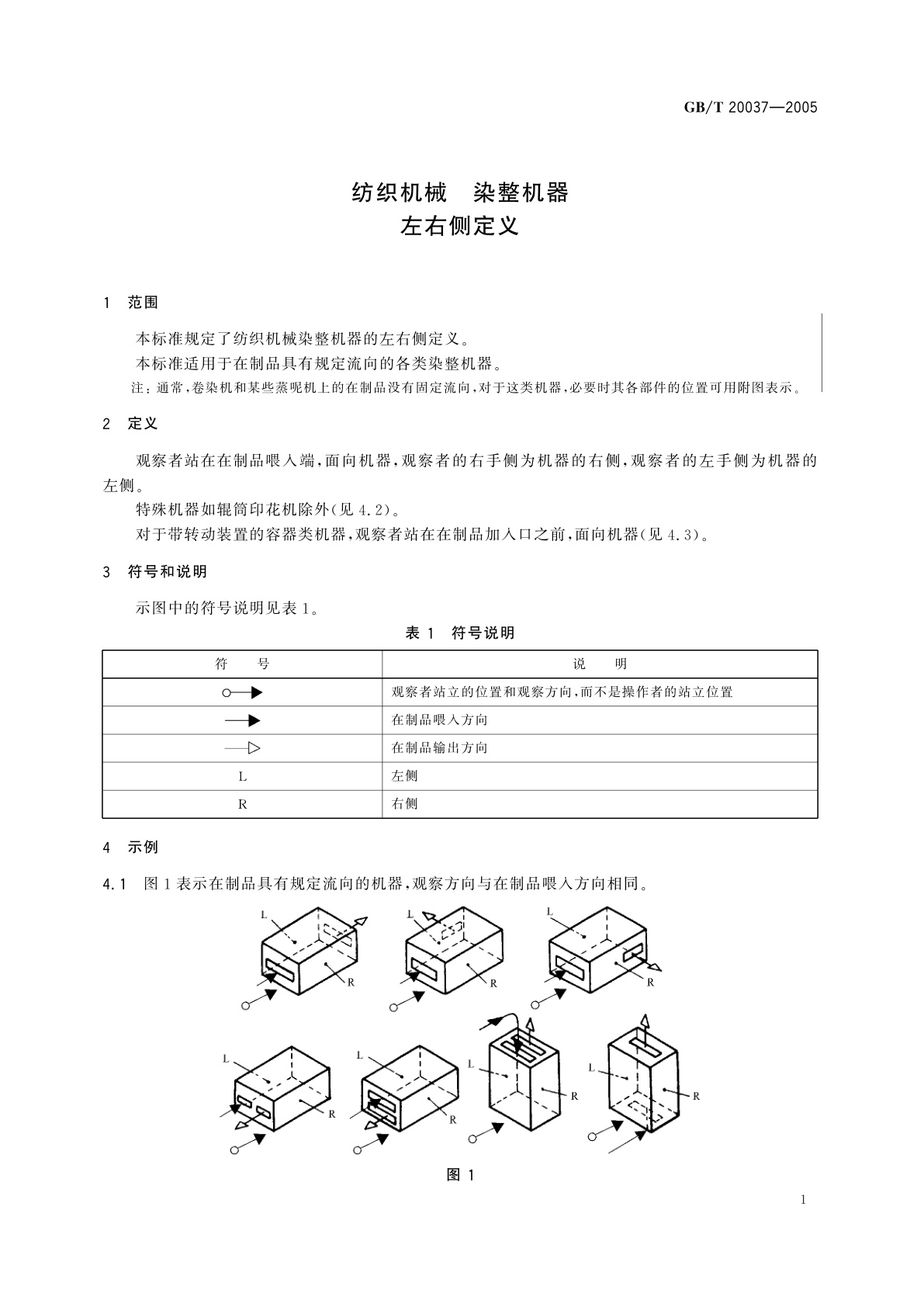 GB/T 20037-2005 纺织机械　染整机器左右侧定义