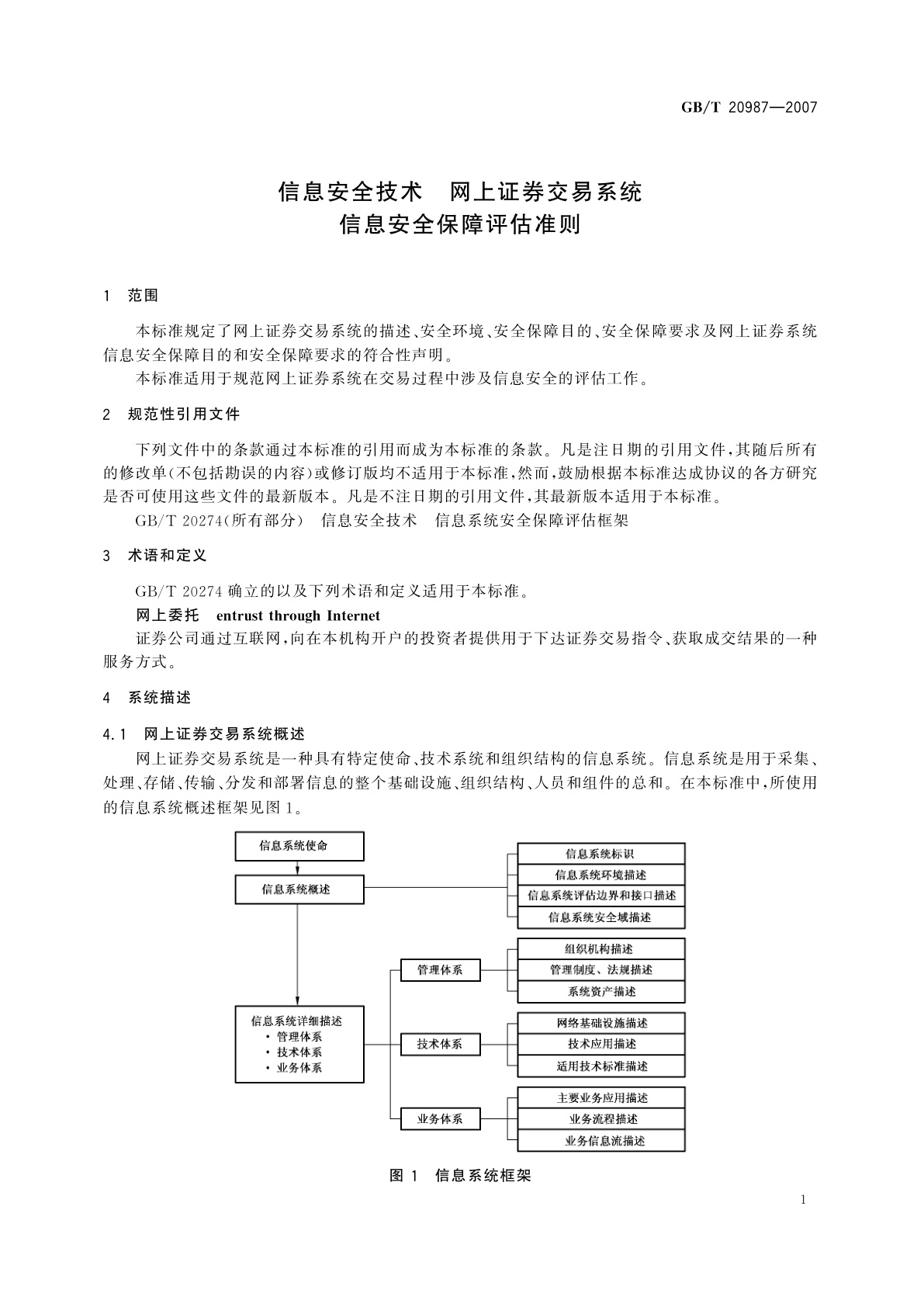 GB/T 20987-2007 信息安全技术　网上证券交易系统信息安全保障评估准则