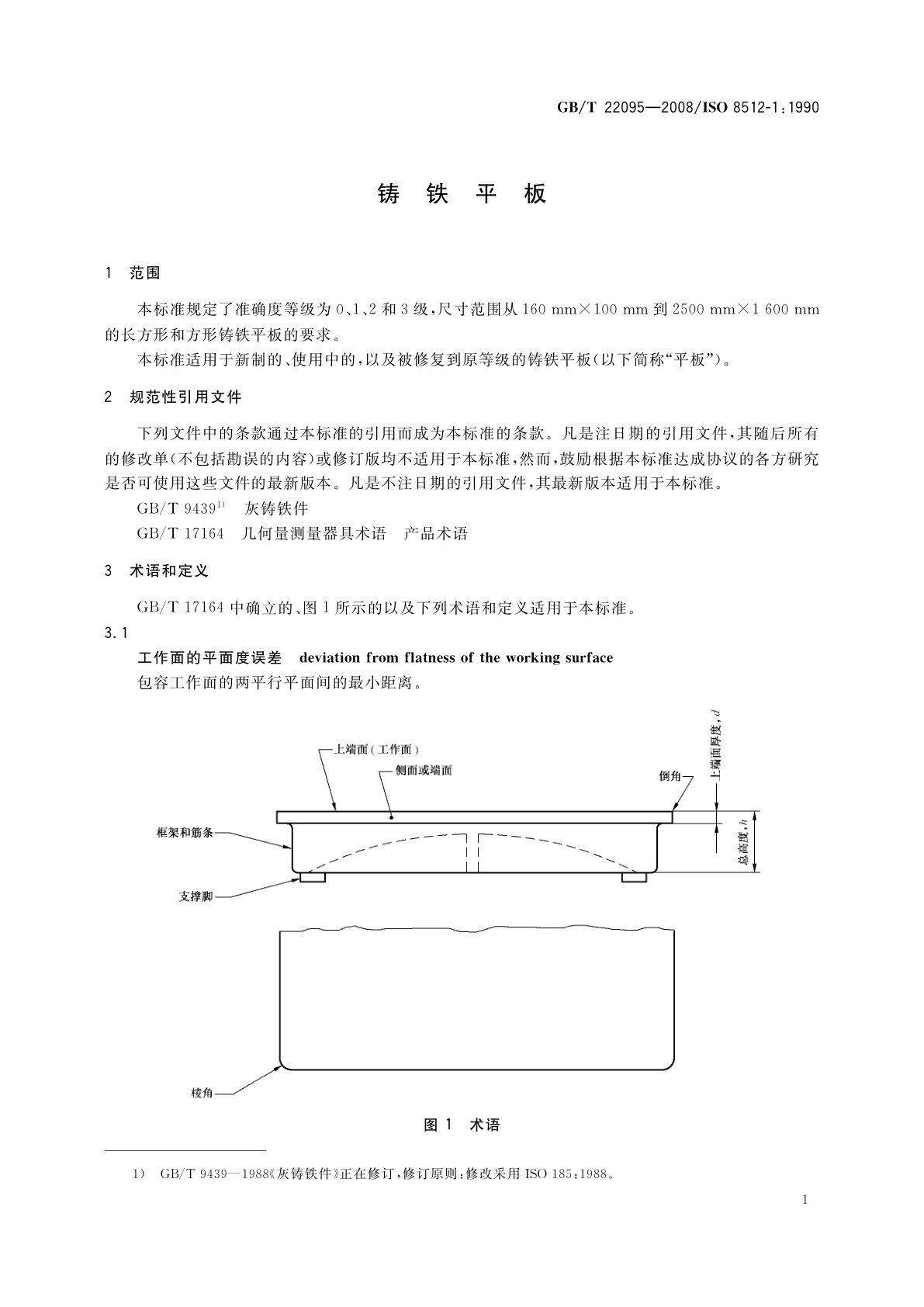 GB/T 22095-2008 铸铁平板