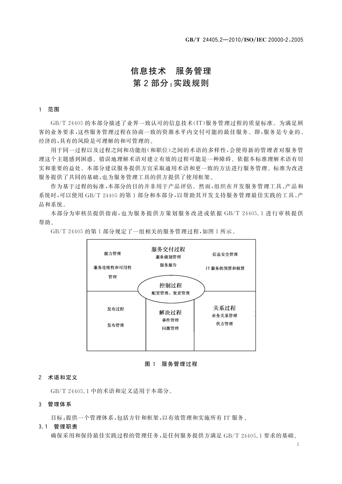 GB/T 24405.2-2010 信息技术　服务管理　第2部分：实践规则