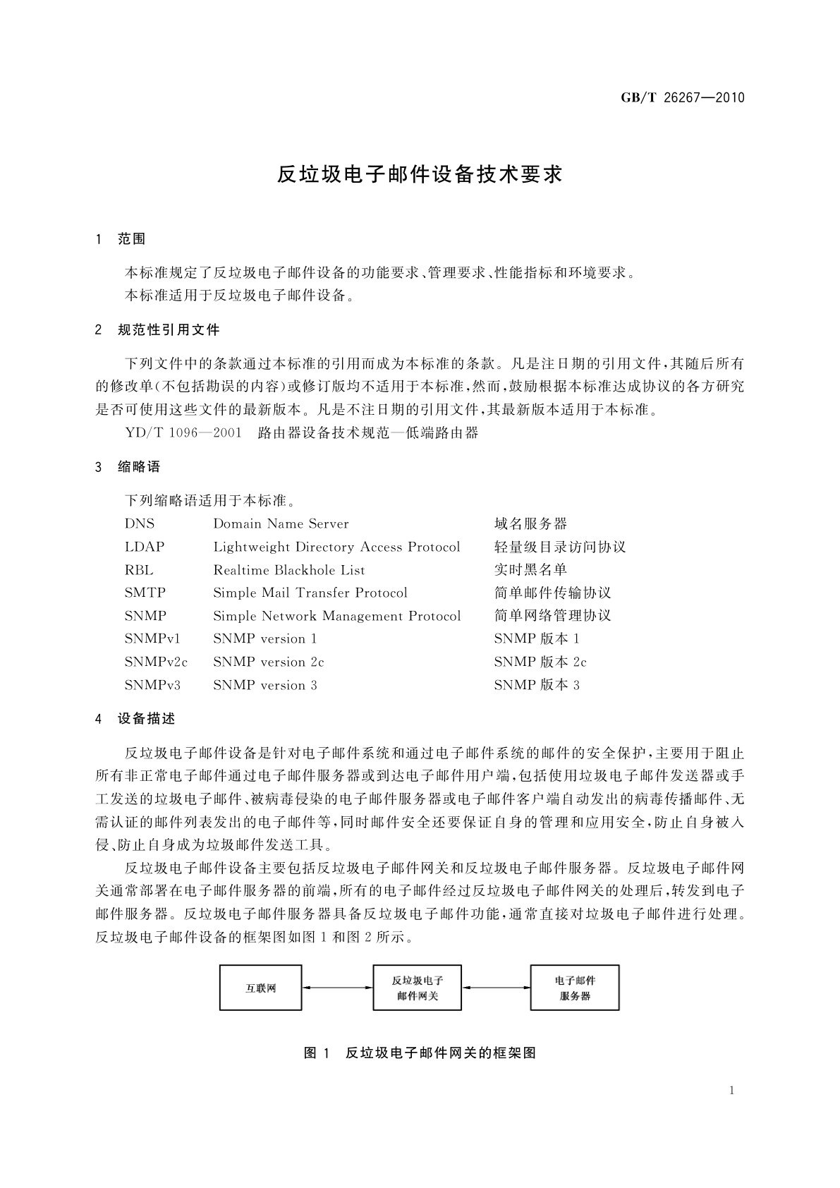 GB/T 26267-2010 反垃圾电子邮件设备技术要求