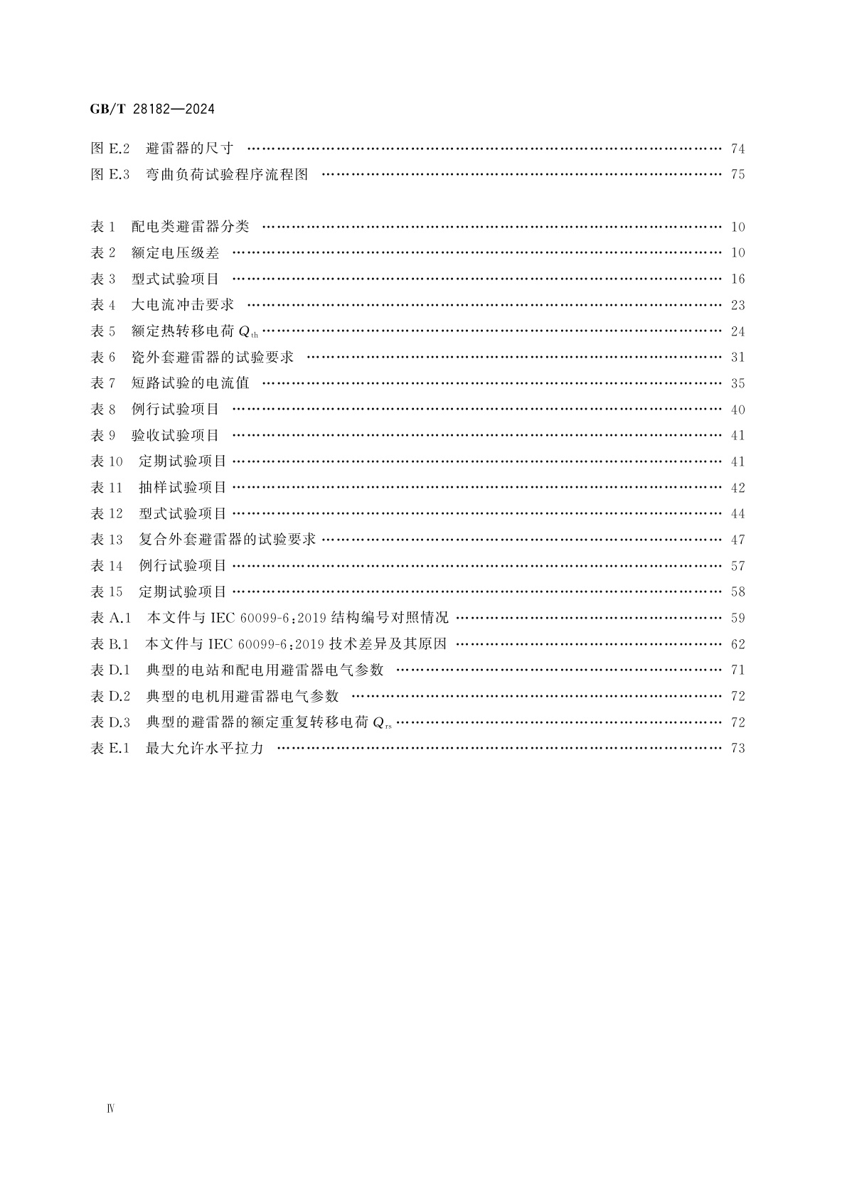 GB/T 28182-2024 额定电压52 kV及以下带串联间隙避雷器