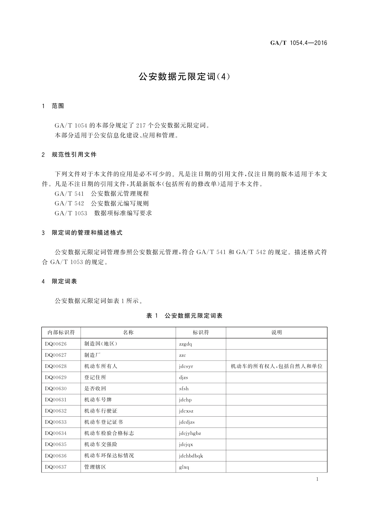 GA/T 1054.4-2016 公安数据元限定词(4)
