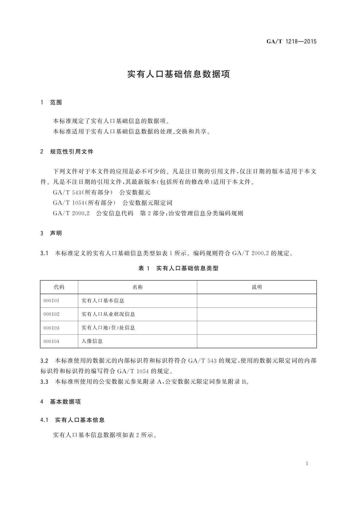 GA/T 1218-2015 实有人口基础信息数据项