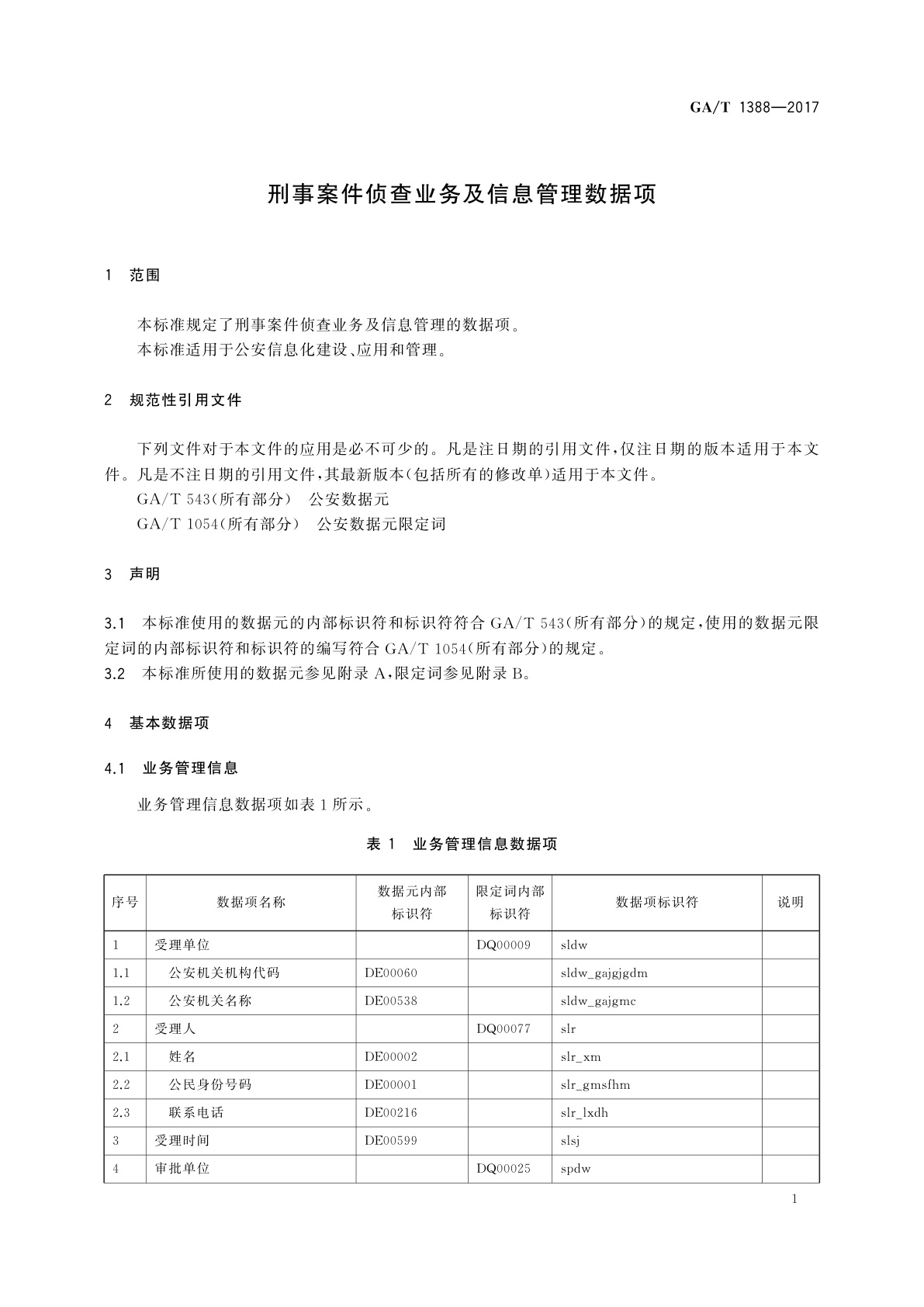 GA/T 1388-2017 刑事案件侦查业务及信息管理数据项