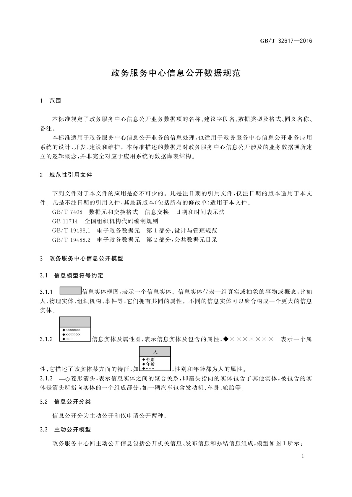 GB/T 32617-2016 政务服务中心信息公开数据规范