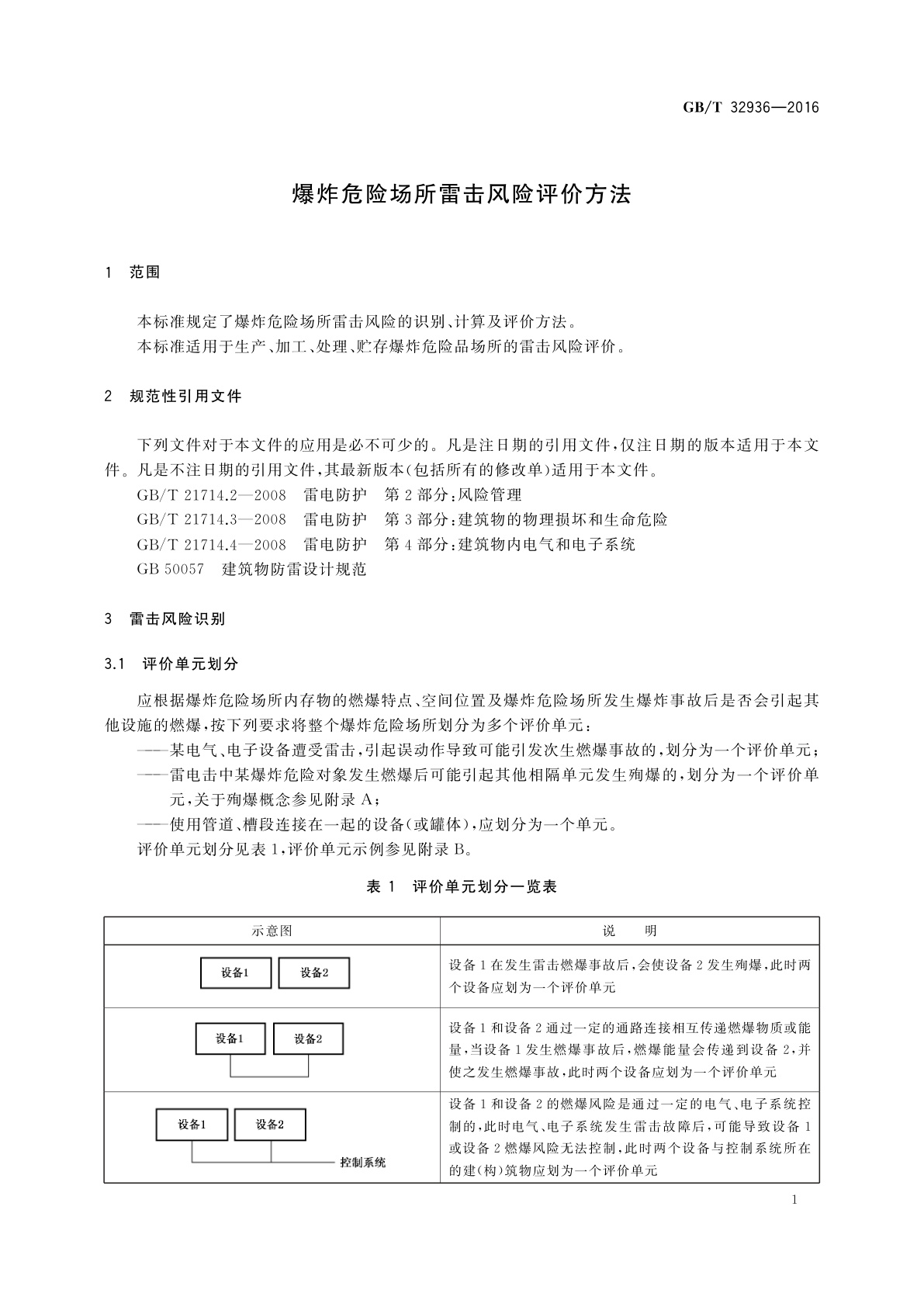 GB/T 32936-2016 爆炸危险场所雷击风险评价方法