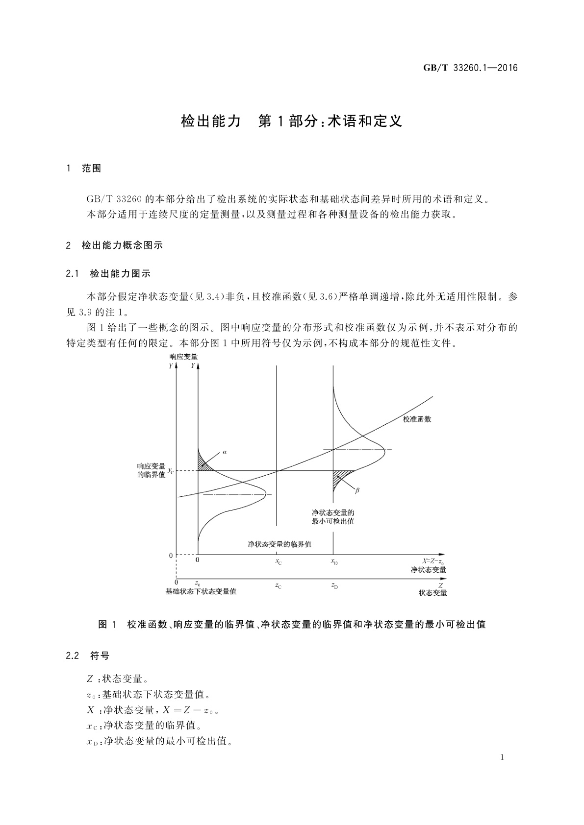 GB/T 33260.1-2016 检出能力　第1部分：术语和定义