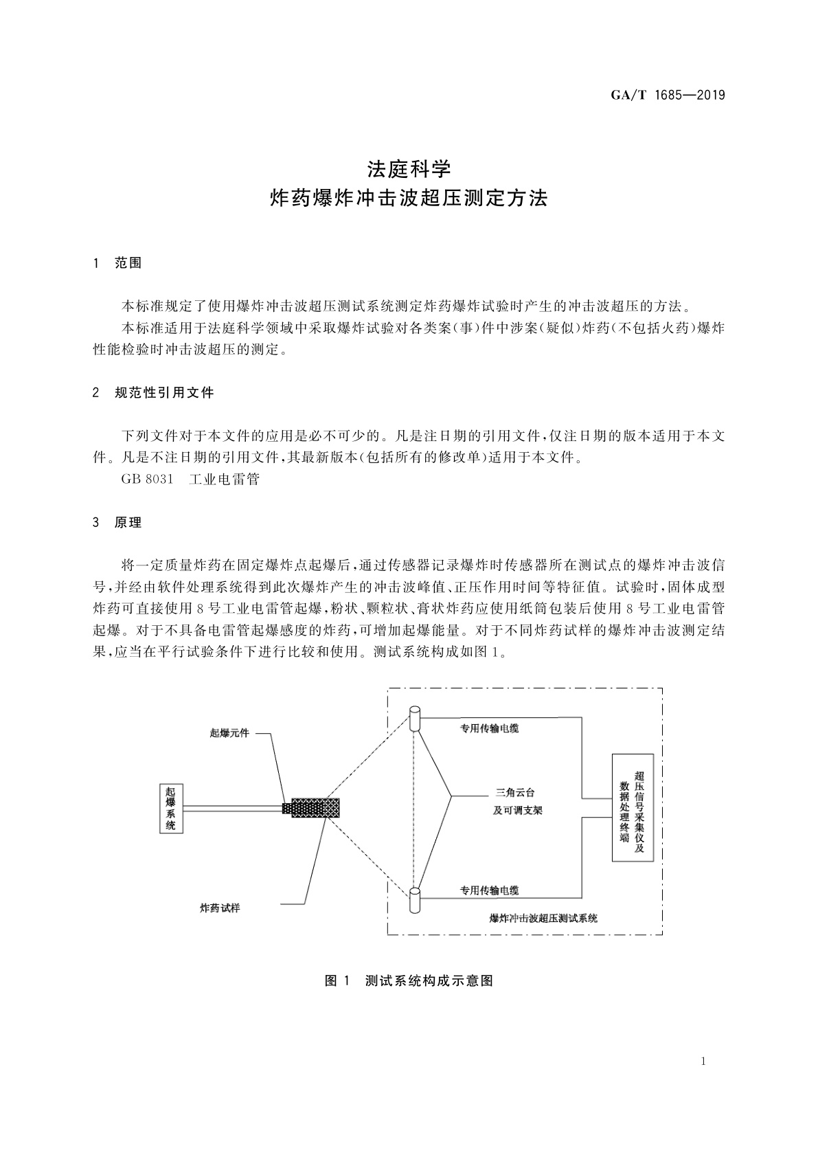 GA/T 1685-2019 法庭科学　炸药爆炸冲击波超压测定方法