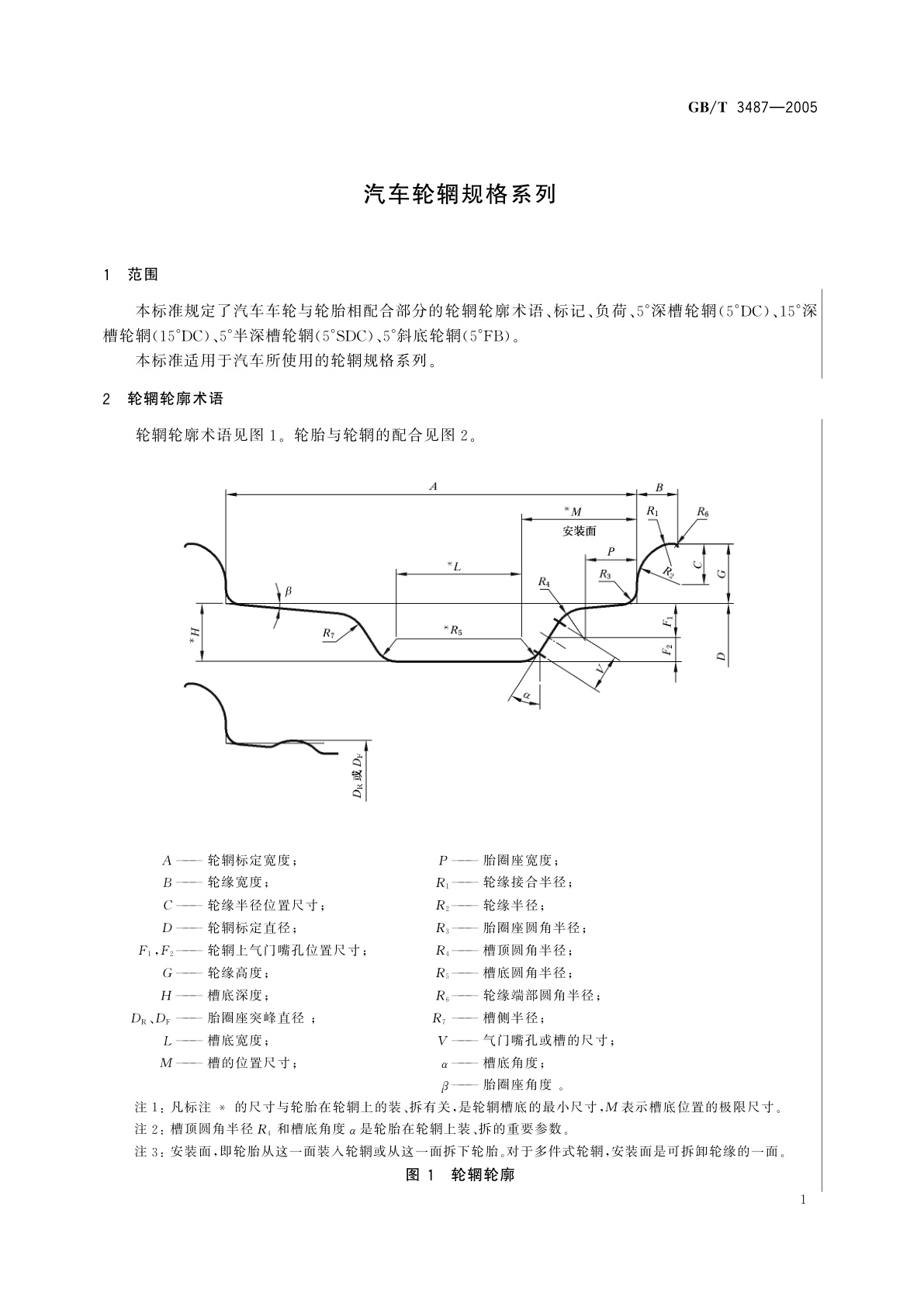 GB/T 3487-2005 汽车轮辋规格系列