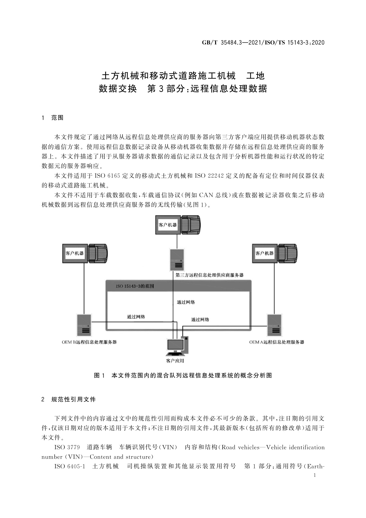 GB/T 35484.3-2021 土方机械和移动式道路施工机械　工地数据交换　第3部分：远程信息处理数据