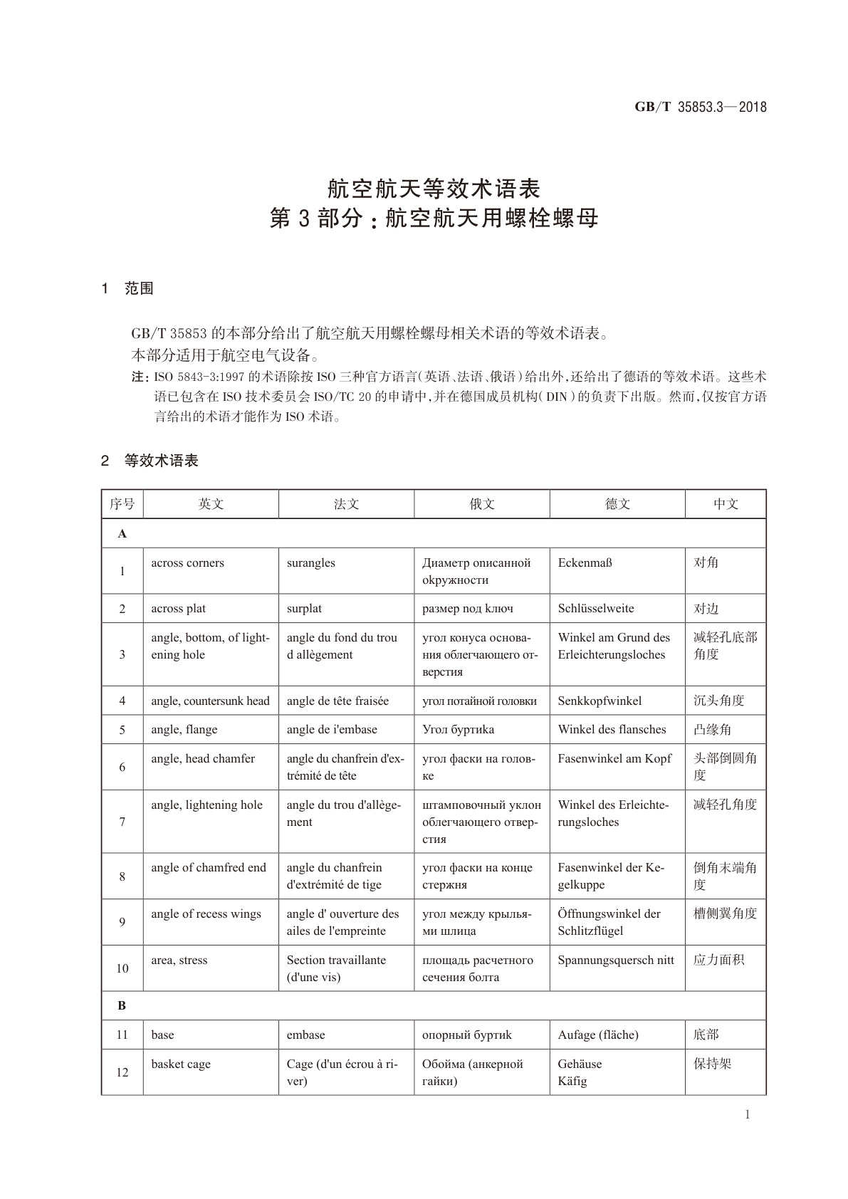 GB/T 35853.3-2018 航空航天等效术语表　第3部分：航空航天用螺栓螺母
