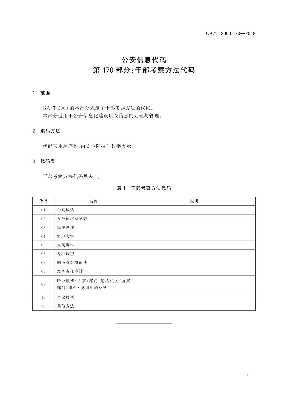 GA/T 2000.170-2018 公安信息代码　第170部分：干部考察方法代码