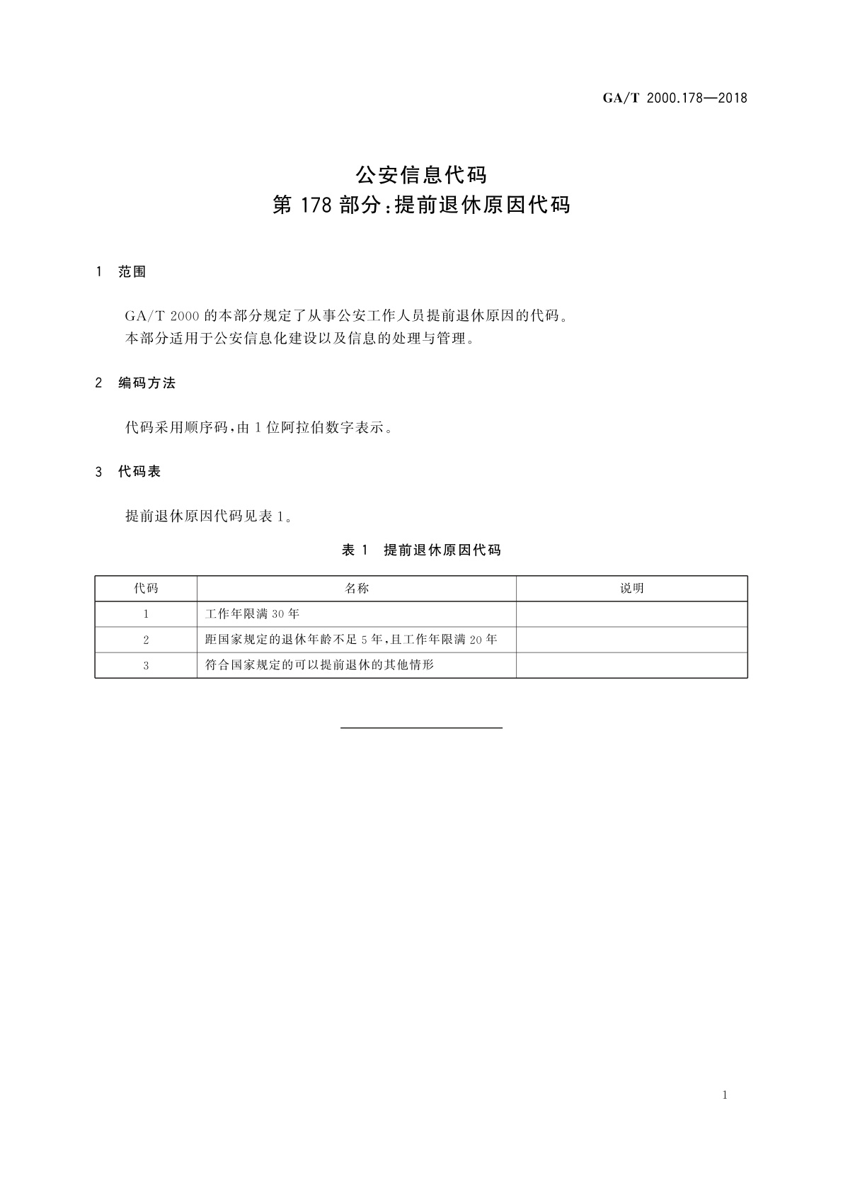 GA/T 2000.178-2018 公安信息代码　第178部分：提前退休原因代码