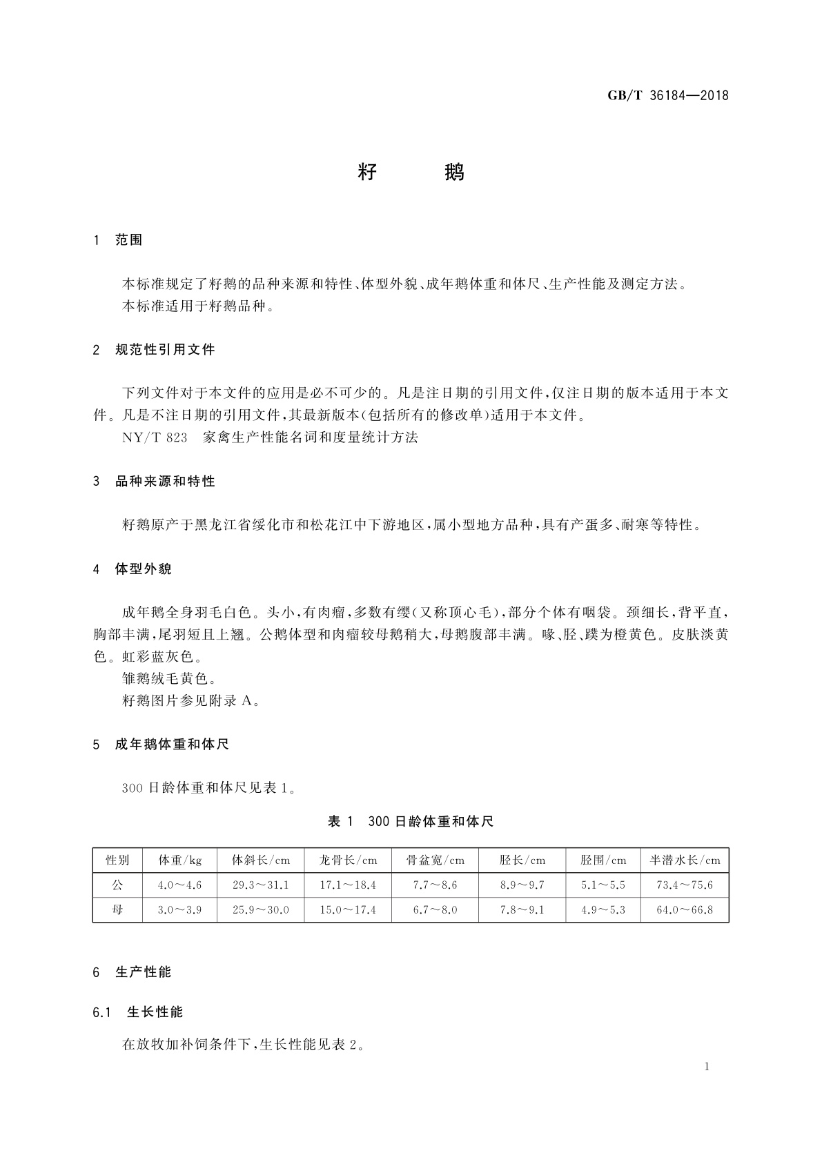 GB/T 36184-2018 籽鹅