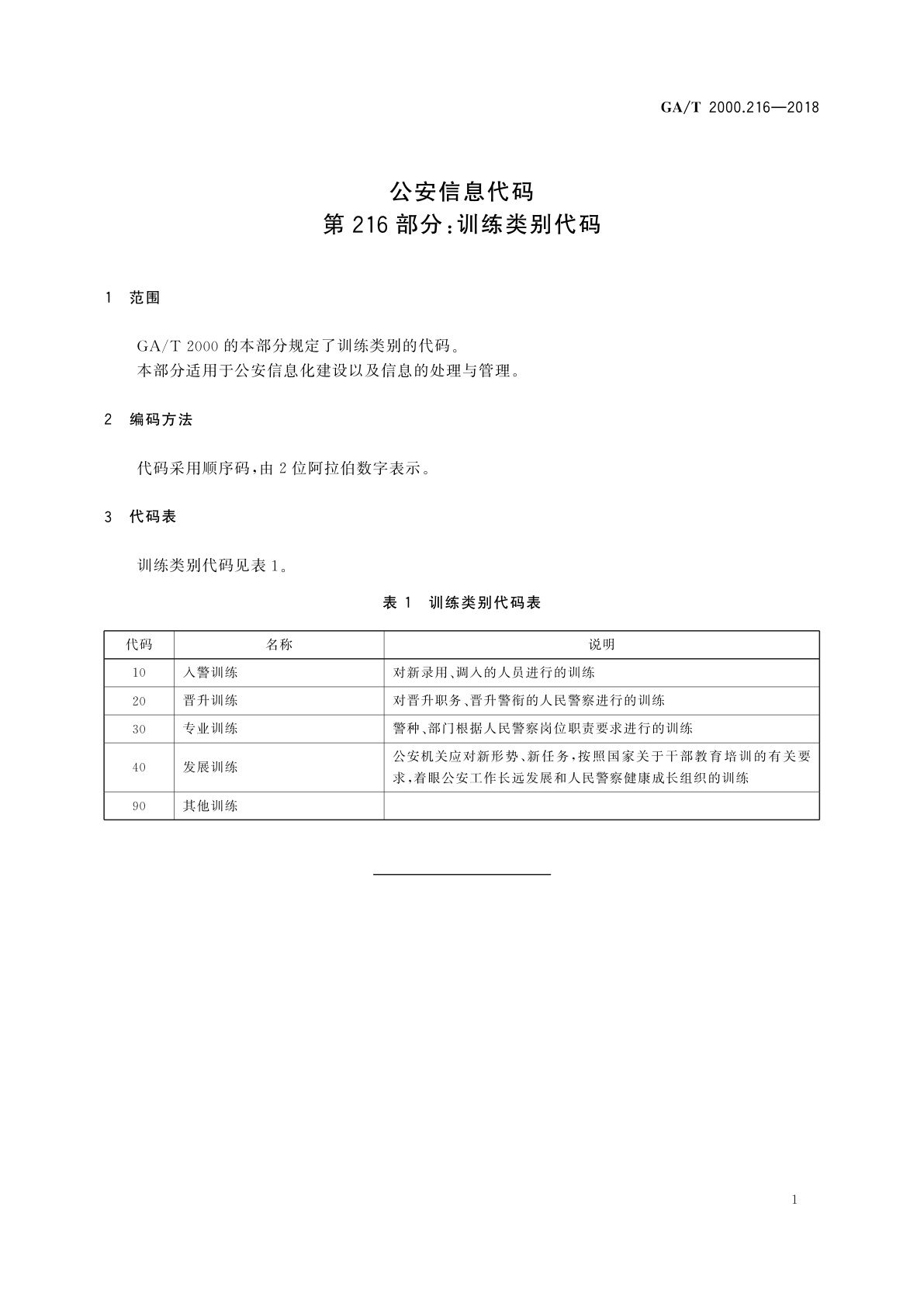 GA/T 2000.216-2018 公安信息代码　第216部分：训练类别代码