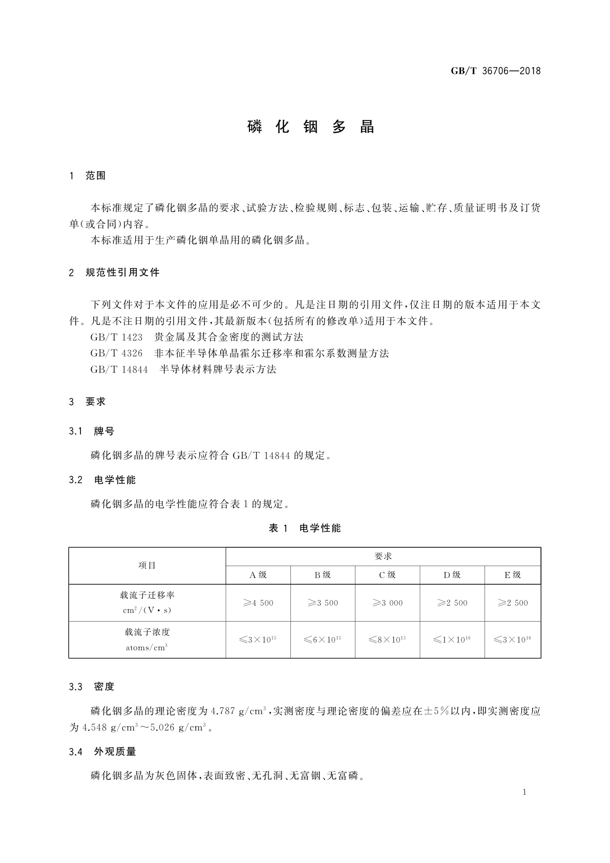 GB/T 36706-2018 磷化铟多晶