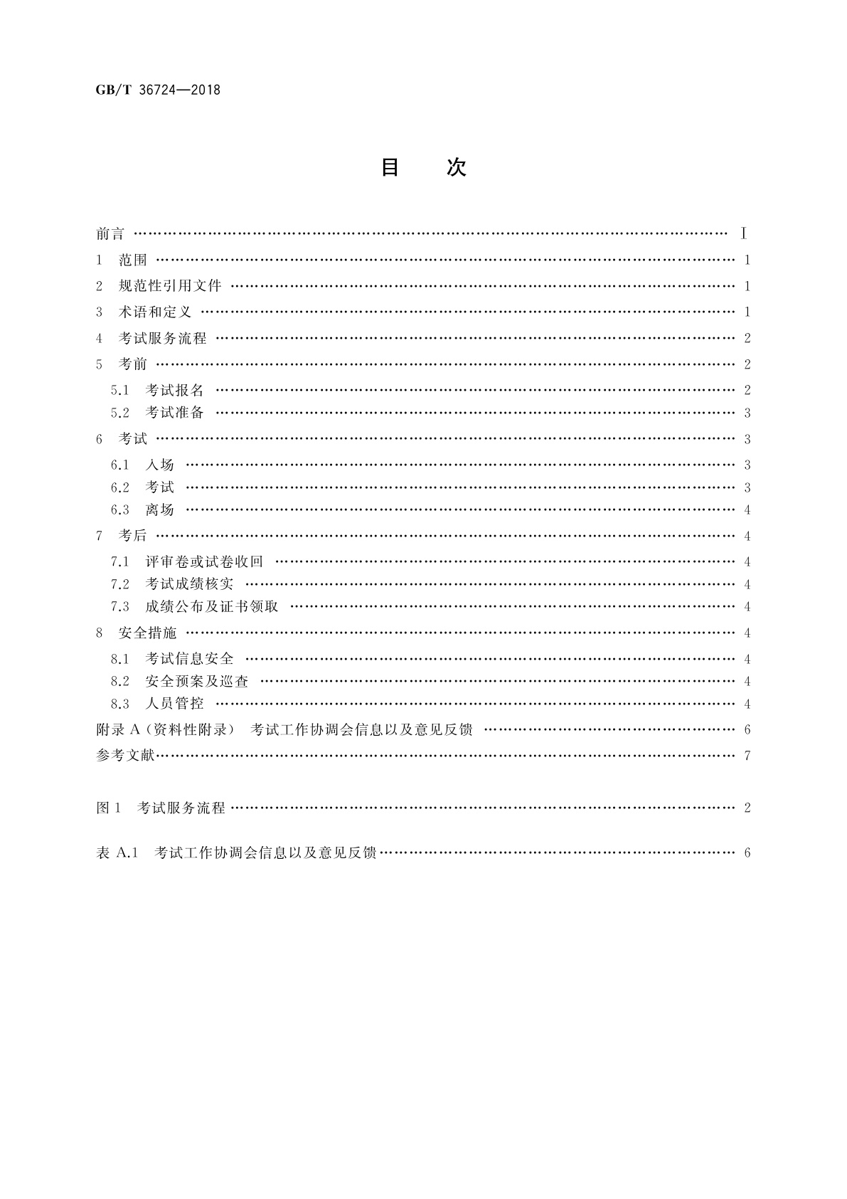 GB/T 36724-2018 社会艺术水平考级　考试服务流程要求