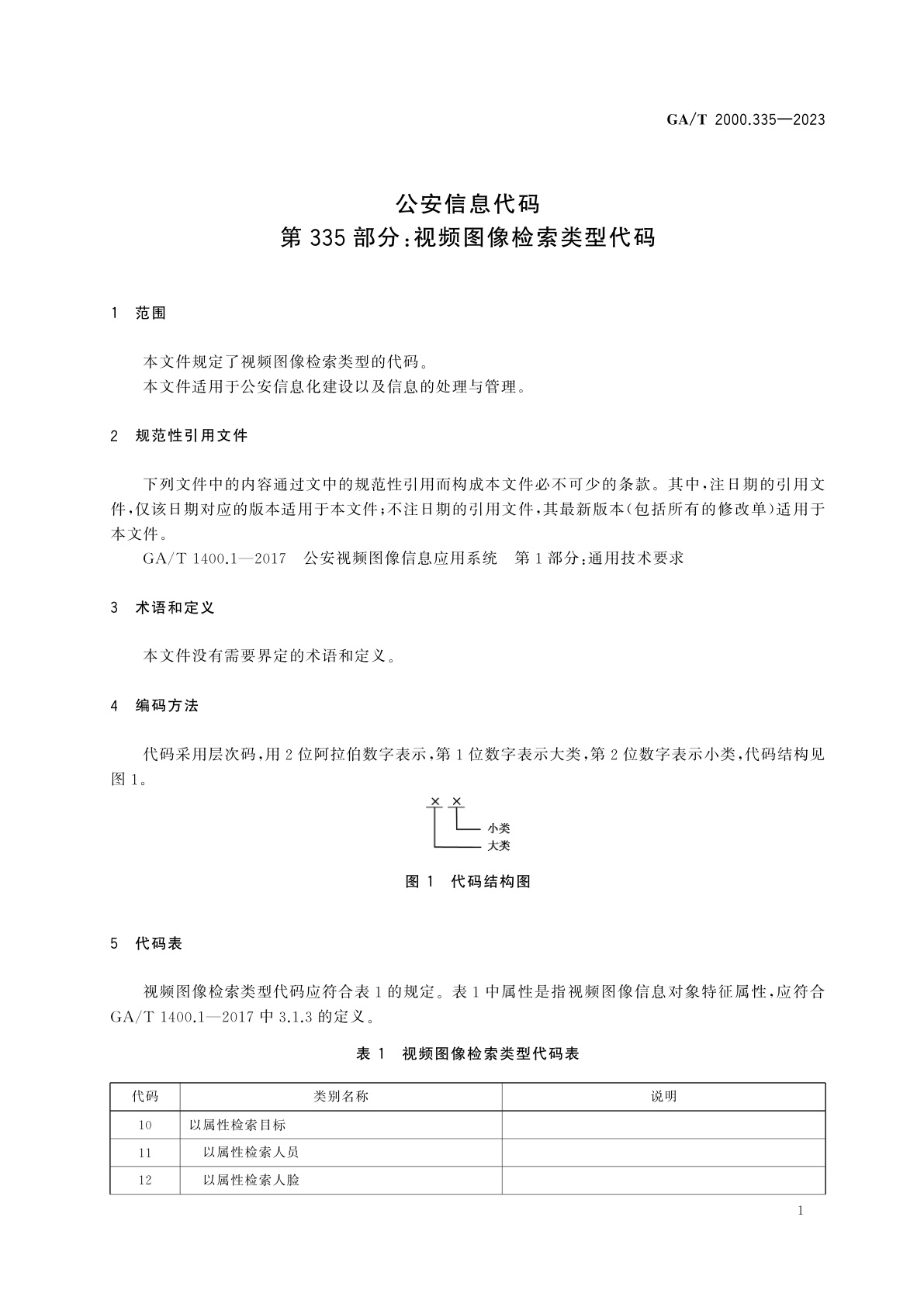 GA/T 2000.335-2023 公安信息代码　第335部分：视频图像检索类型代码