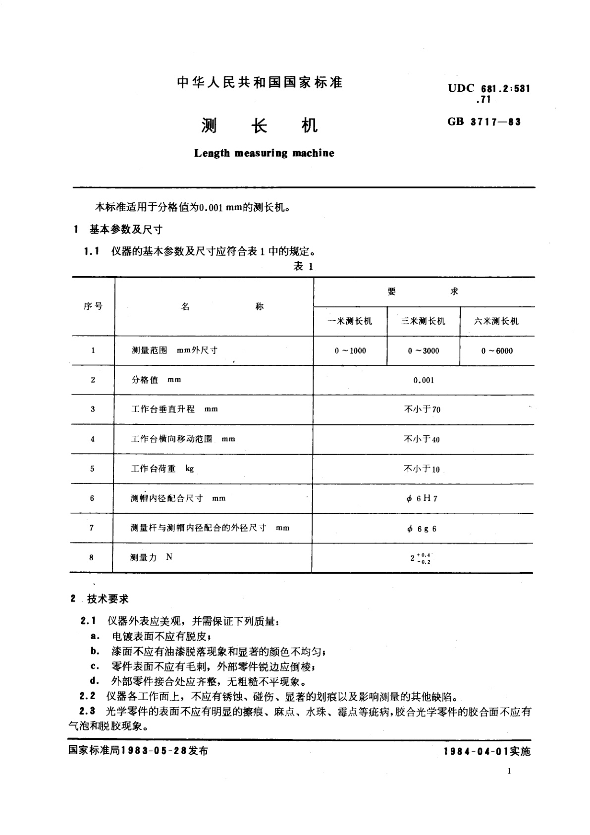 GB/T 3717-1983 测长机