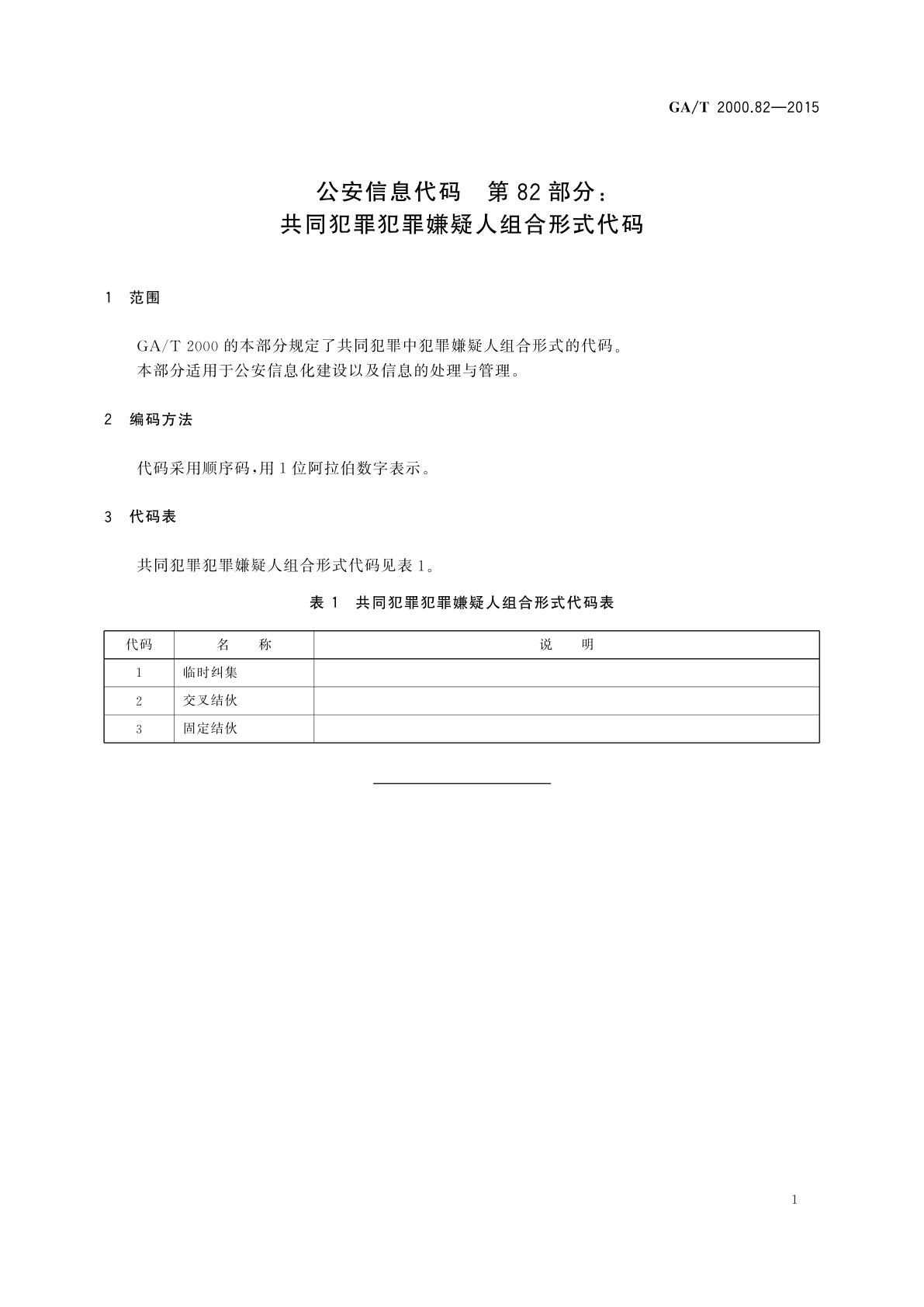 GA/T 2000.82-2015 公安信息代码　第82部分：共同犯罪犯罪嫌疑人组合形式代码