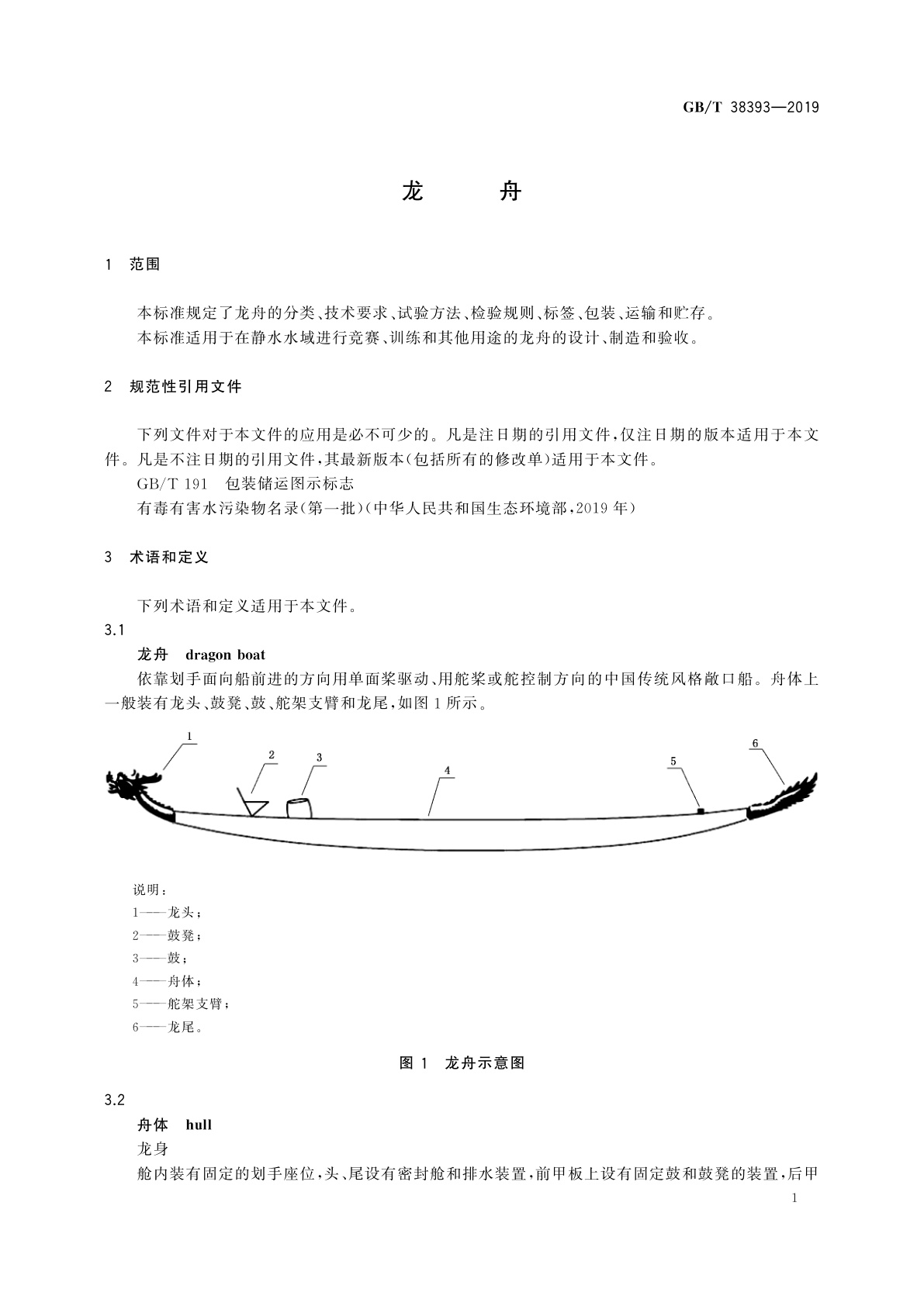 GB/T 38393-2019 龙舟