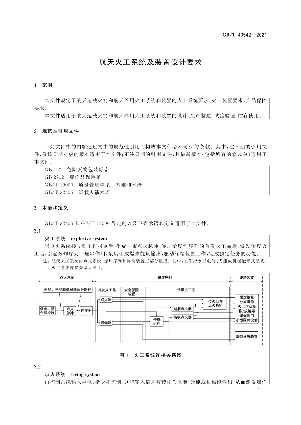 GB/T 40542-2021 航天火工系统及装置设计要求