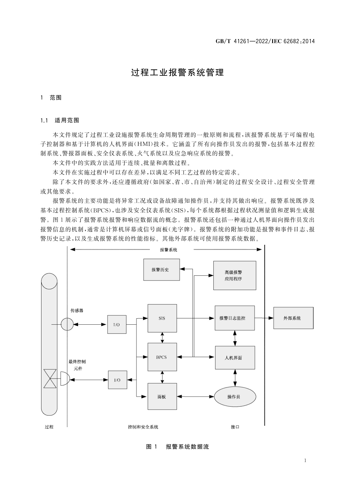 GB/T 41261-2022 过程工业报警系统管理