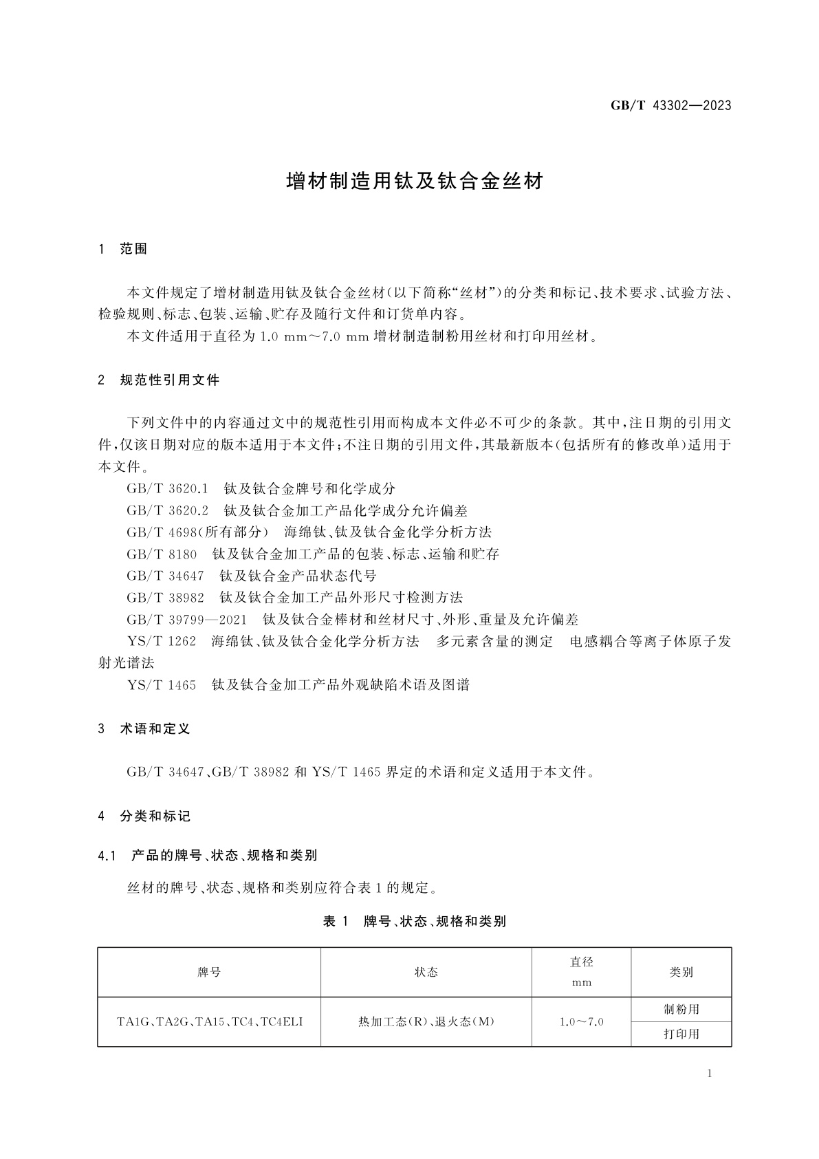 GB/T 43302-2023 增材制造用钛及钛合金丝材