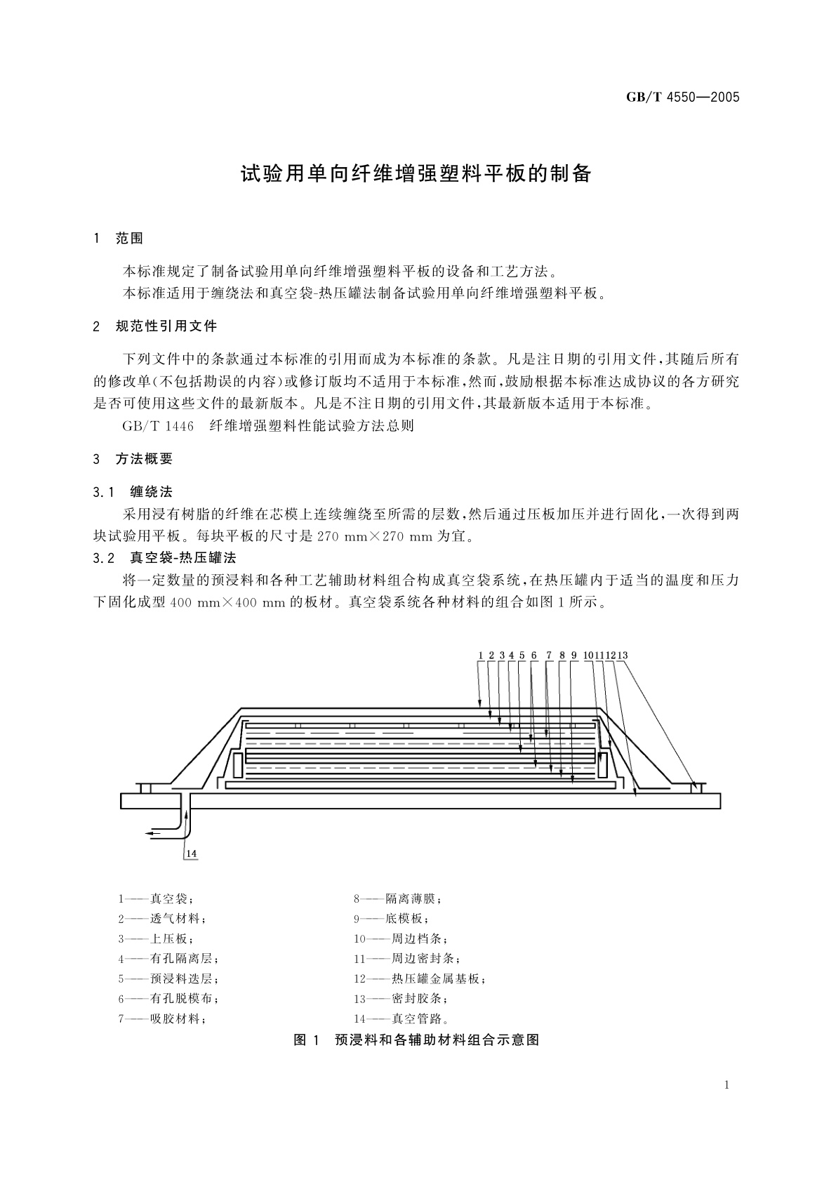 GB/T 4550-2005 试验用单向纤维增强塑料平板的制备