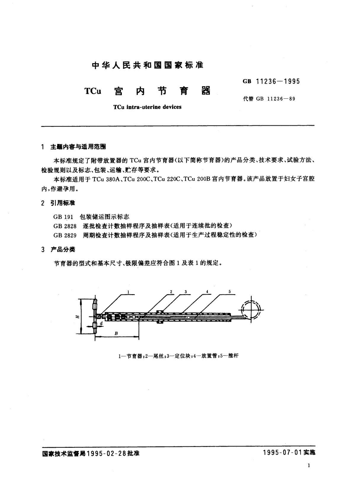 GB 11236-1995 TCu宫内节育器