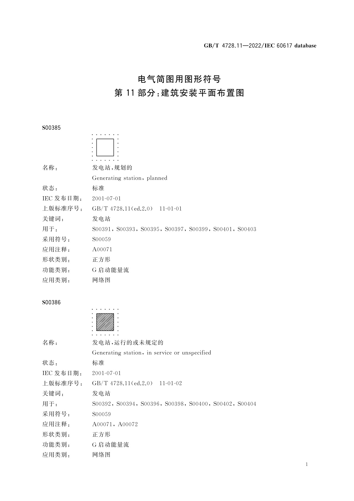 GB/T 4728.11-2022 电气简图用图形符号　第11部分：建筑安装平面布置图