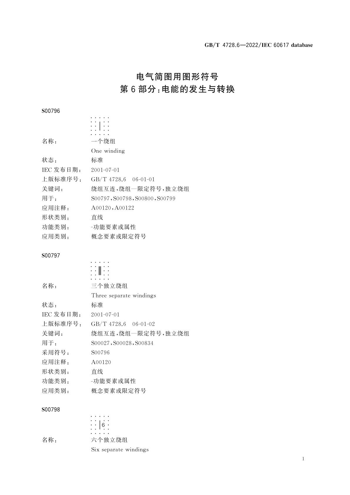 GB/T 4728.6-2022 电气简图用图形符号　第6部分：电能的发生与转换