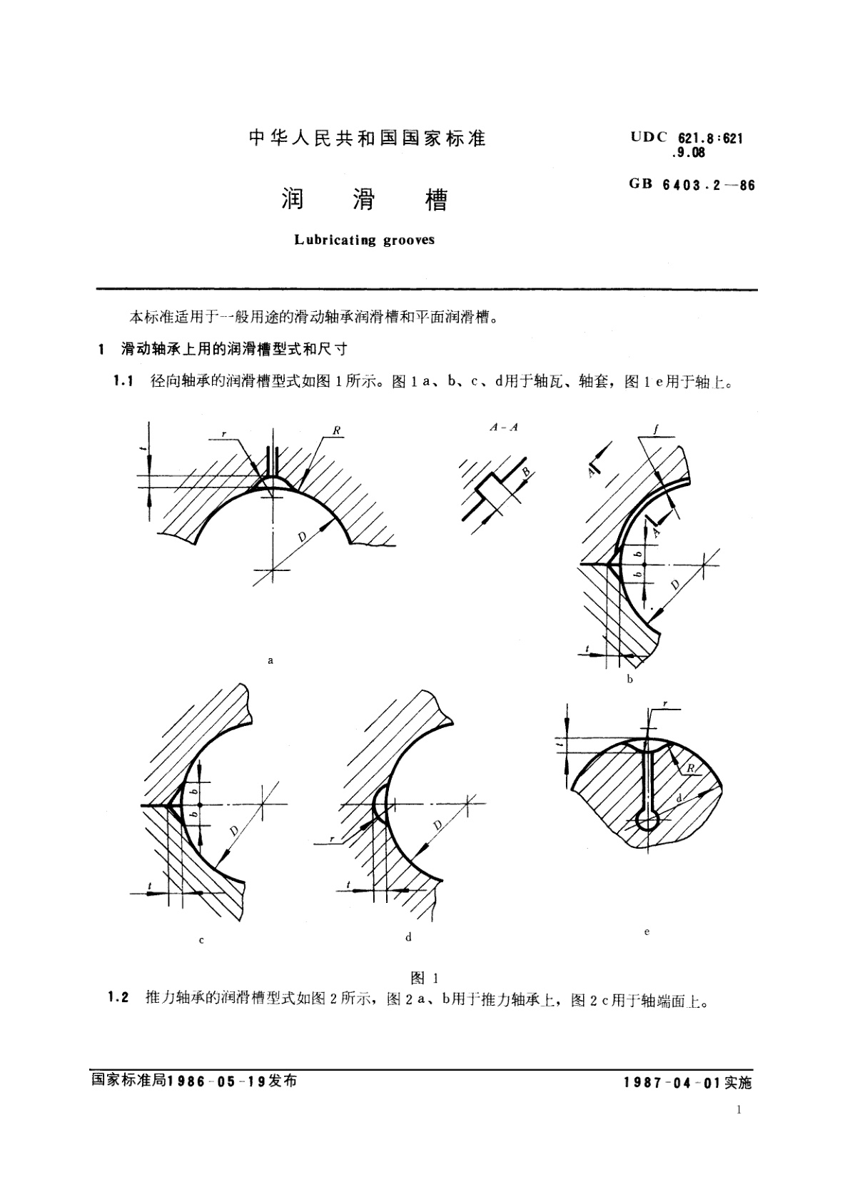 GB/T 6403.2-1986 润滑槽
