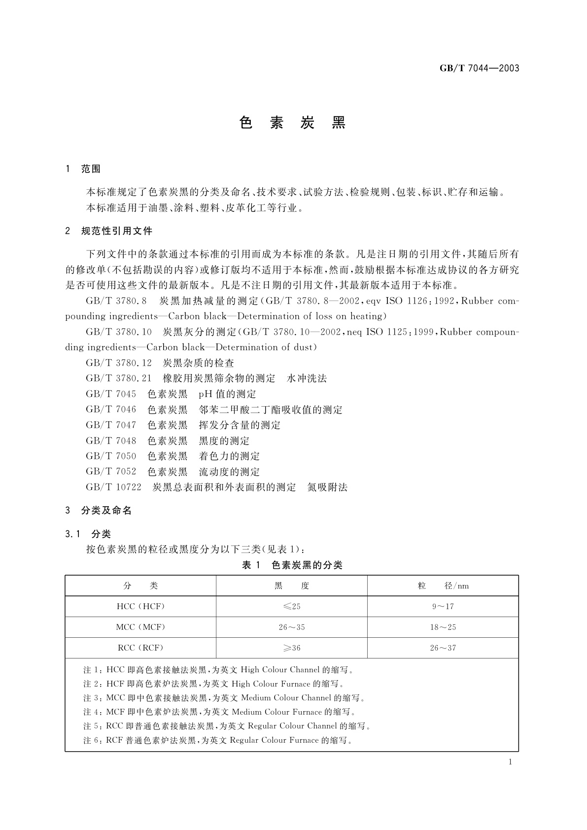 GB/T 7044-2003 色素炭黑
