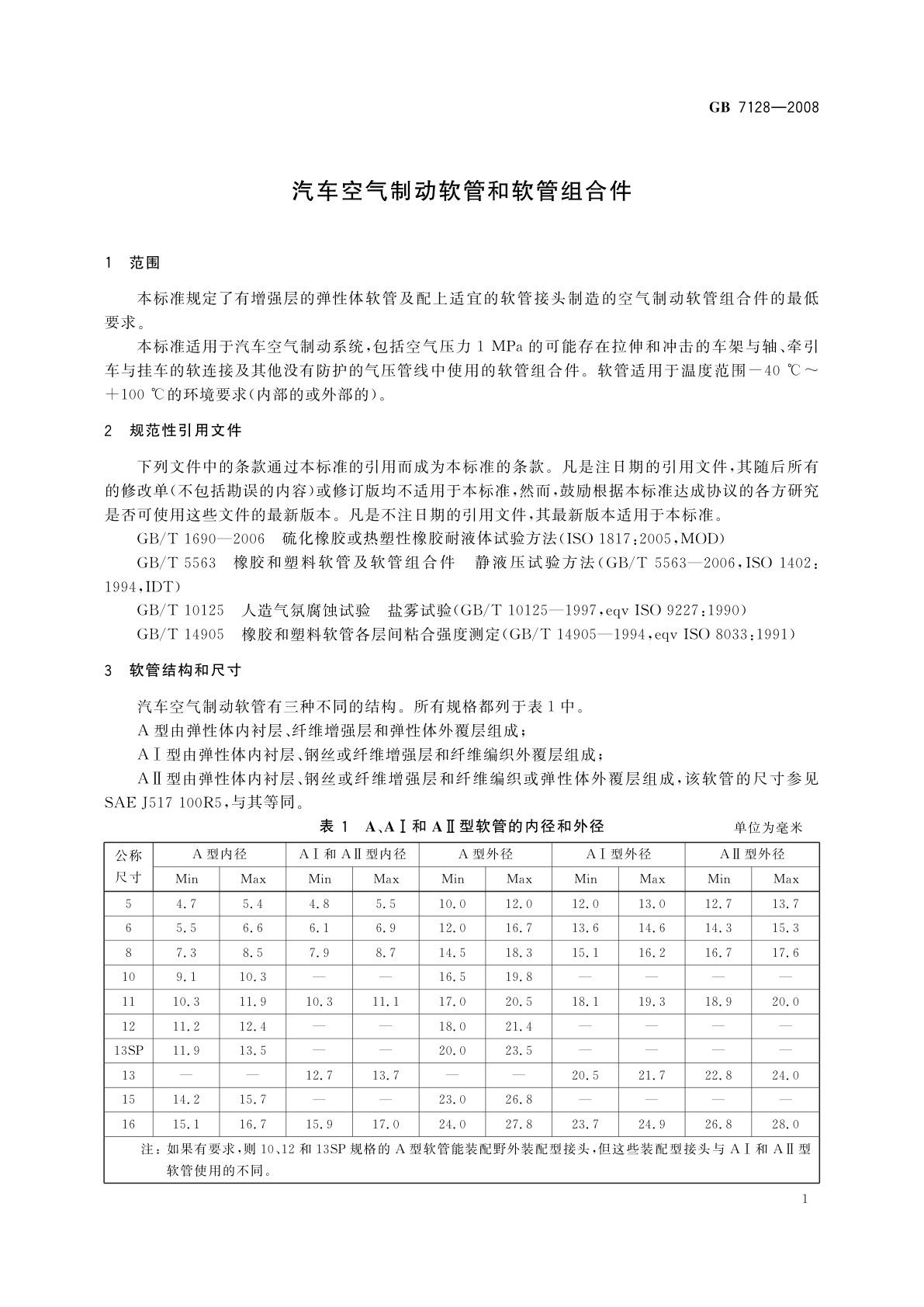 GB/T 7128-2008 汽车空气制动软管和软管组合件