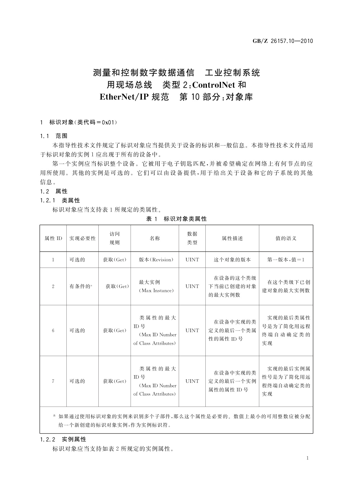 GB/Z 26157.10-2010 测量和控制数字数据通信　工业控制系统用现场总线　类型2：ControlNet和EtherNet/IP规范　第10部分：对象库