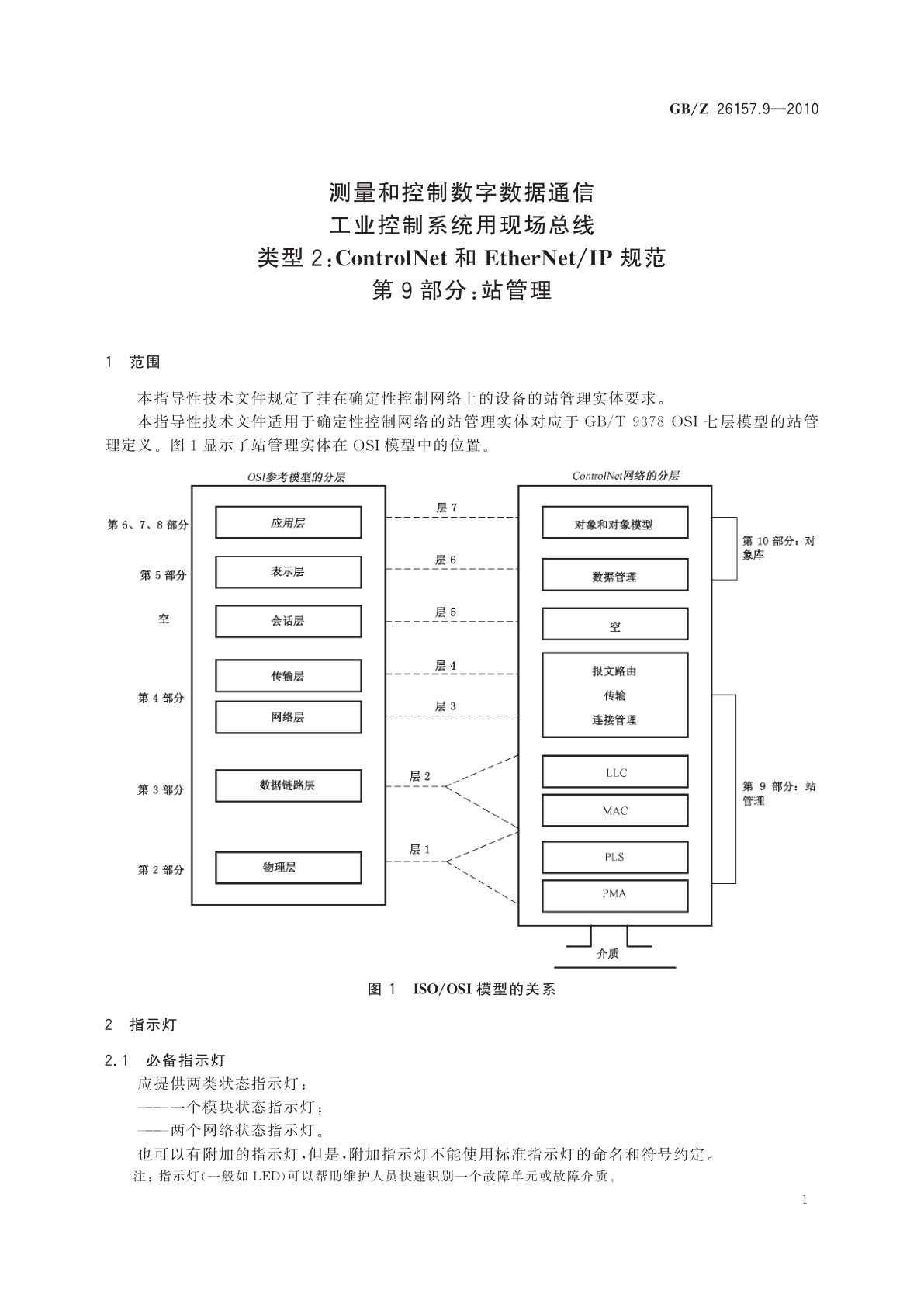 GB/Z 26157.9-2010 测量和控制数字数据通信　工业控制系统用现场总线　类型2：ControlNet和EtherNet/IP规范　第9部分：站管理